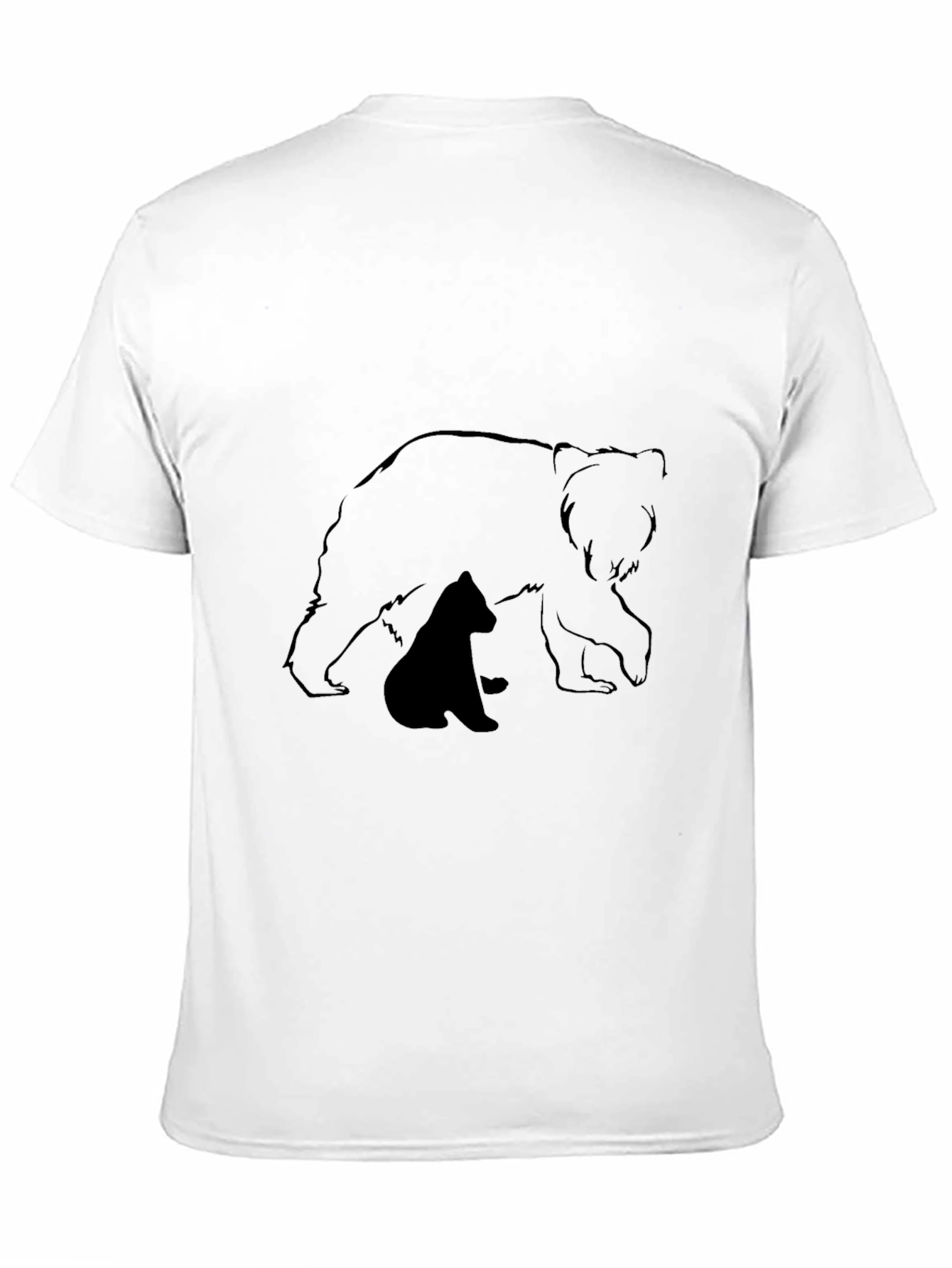 Bear Family Graphic Tee - Black Cotton Blend