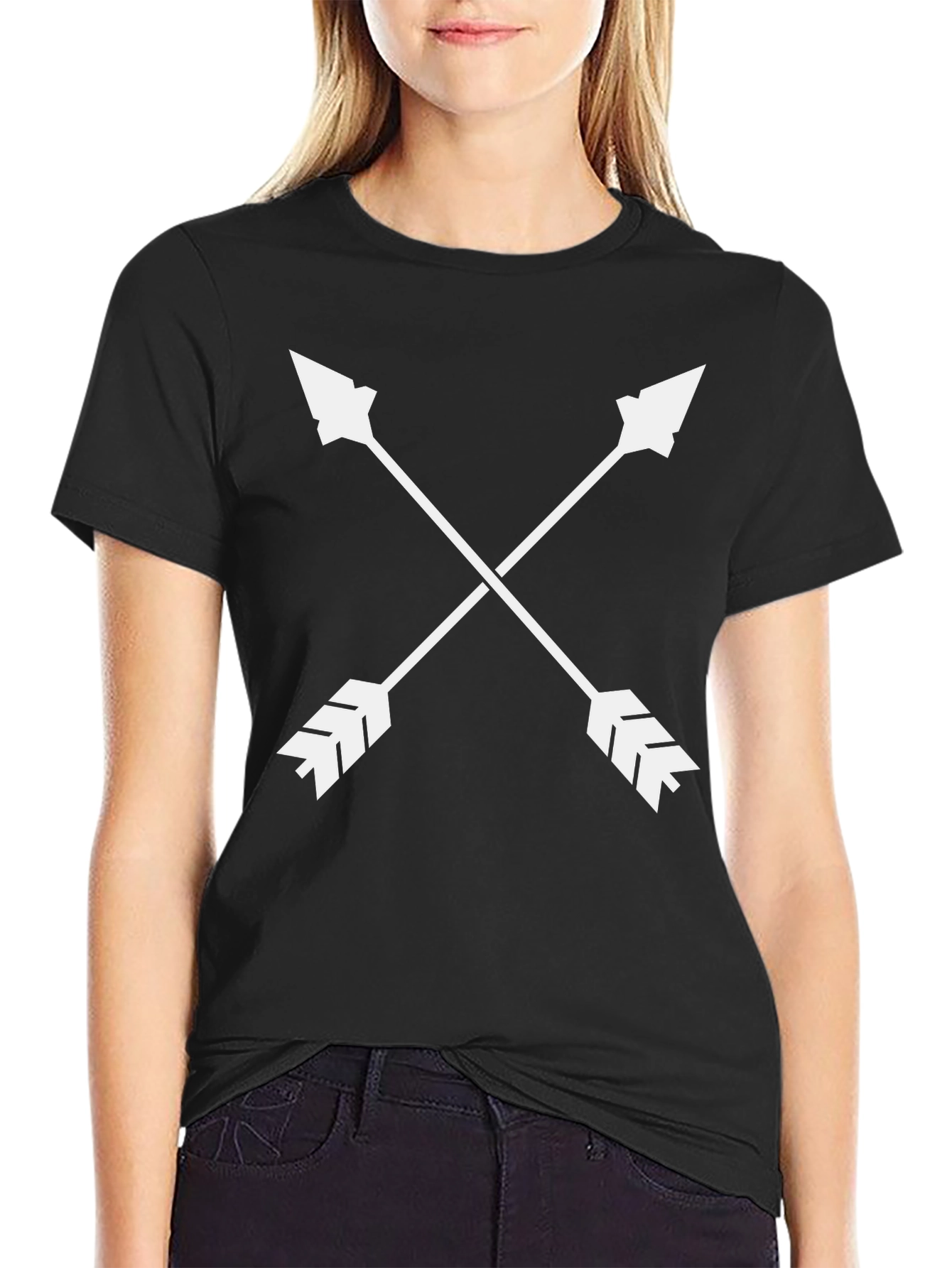 Crossed Arrows Graphic Tee - Stylish Black T-Shirt
