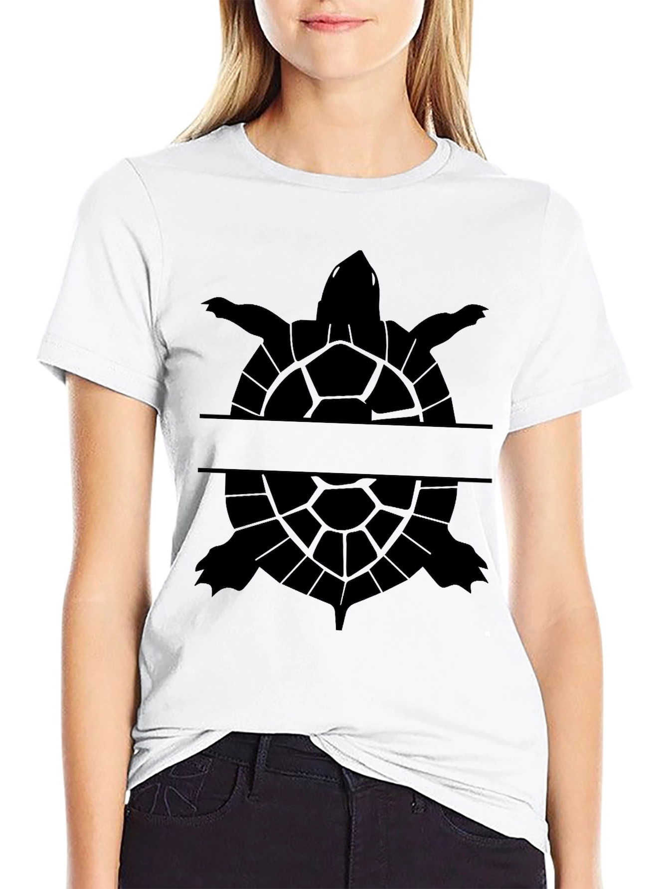 Turtle Silhouette Personalized Mens T-Shirt