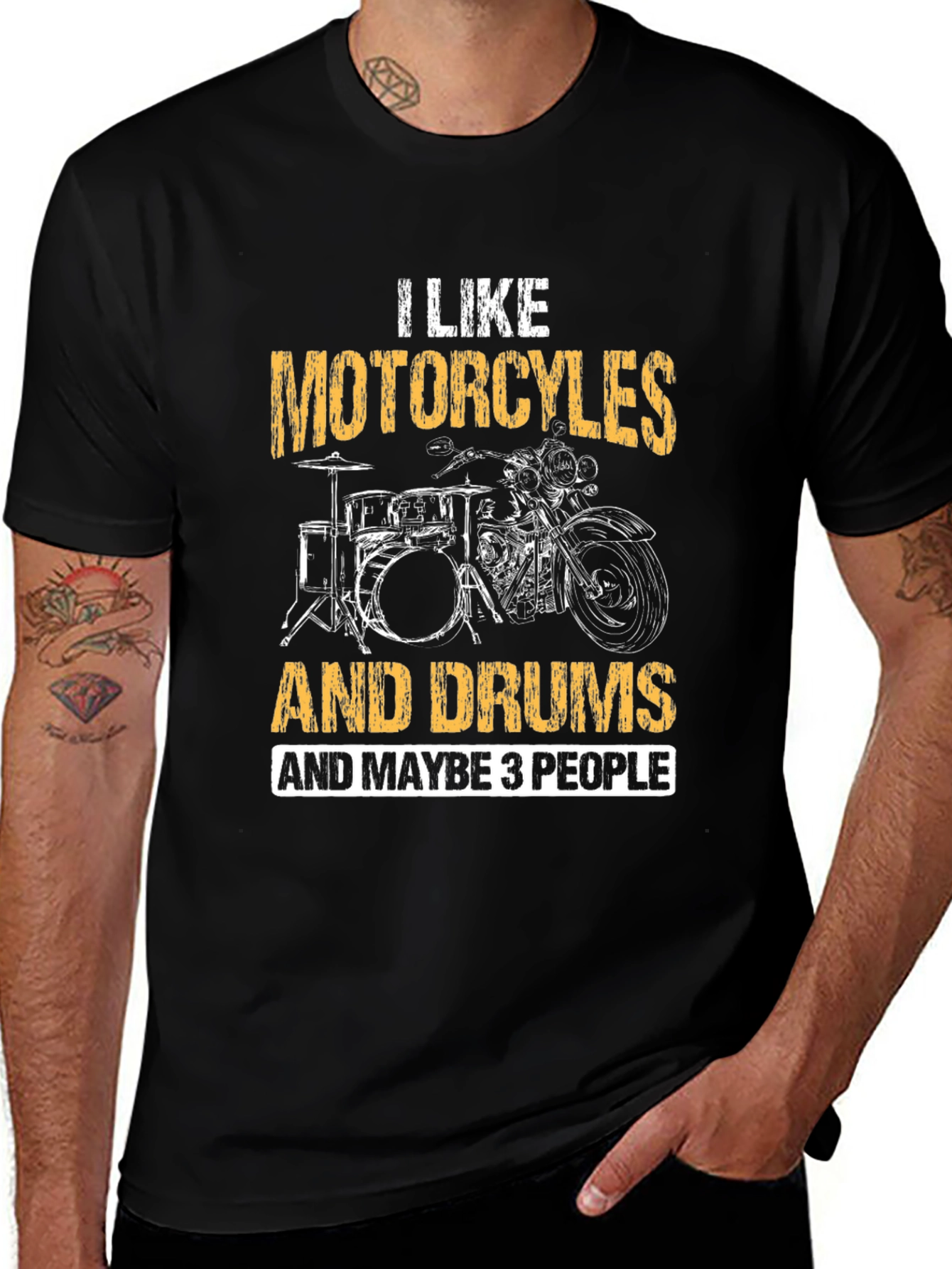 Motorcycles Drums & Maybe 3 People T-Shirt