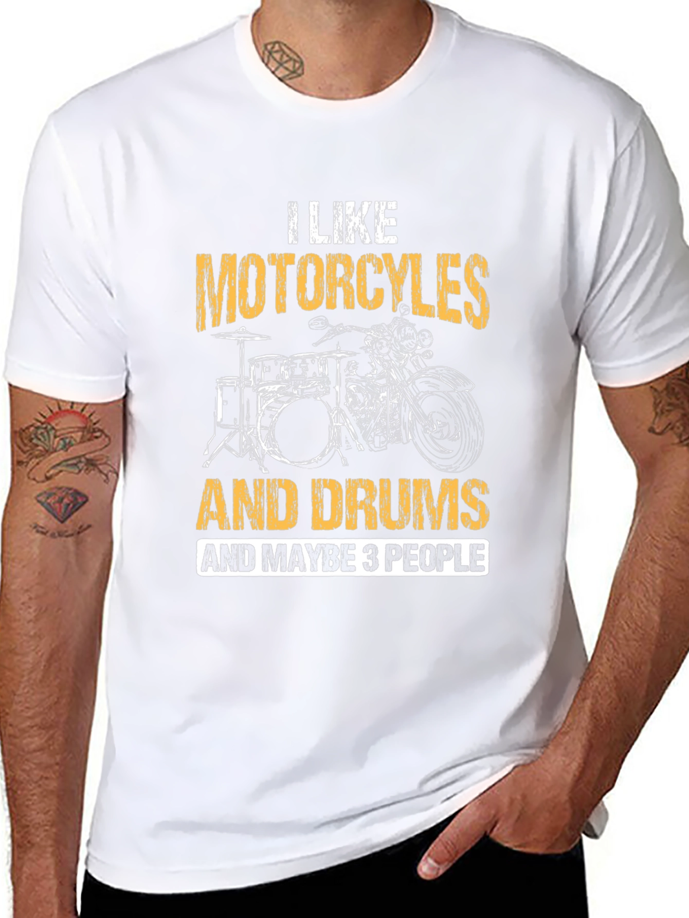 Motorcycles Drums & Maybe 3 People T-Shirt