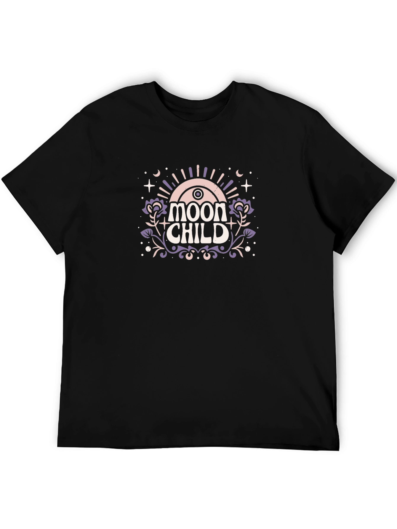 Moon Child Graphic T-Shirt - Black