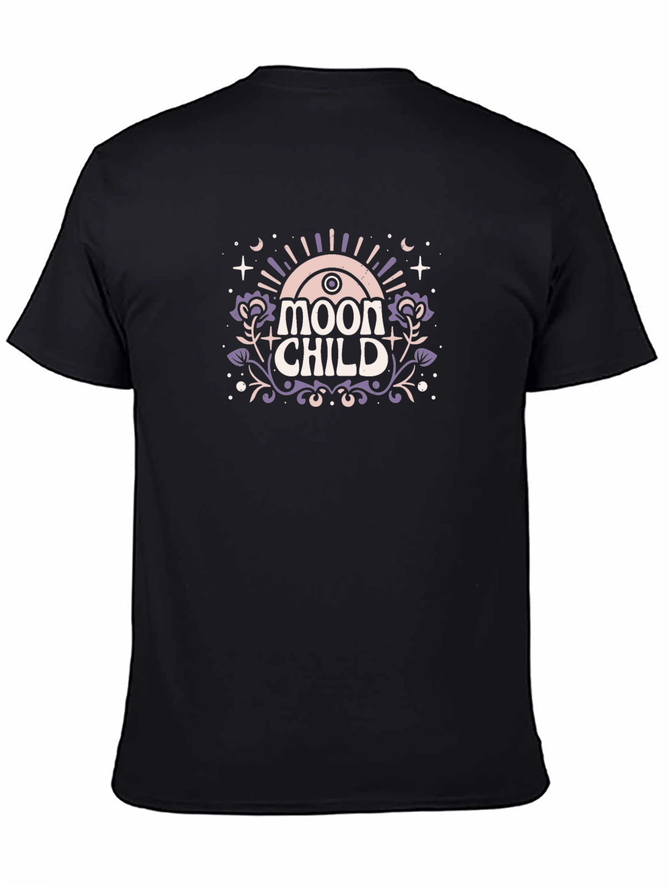 Moon Child Graphic T-Shirt - Black