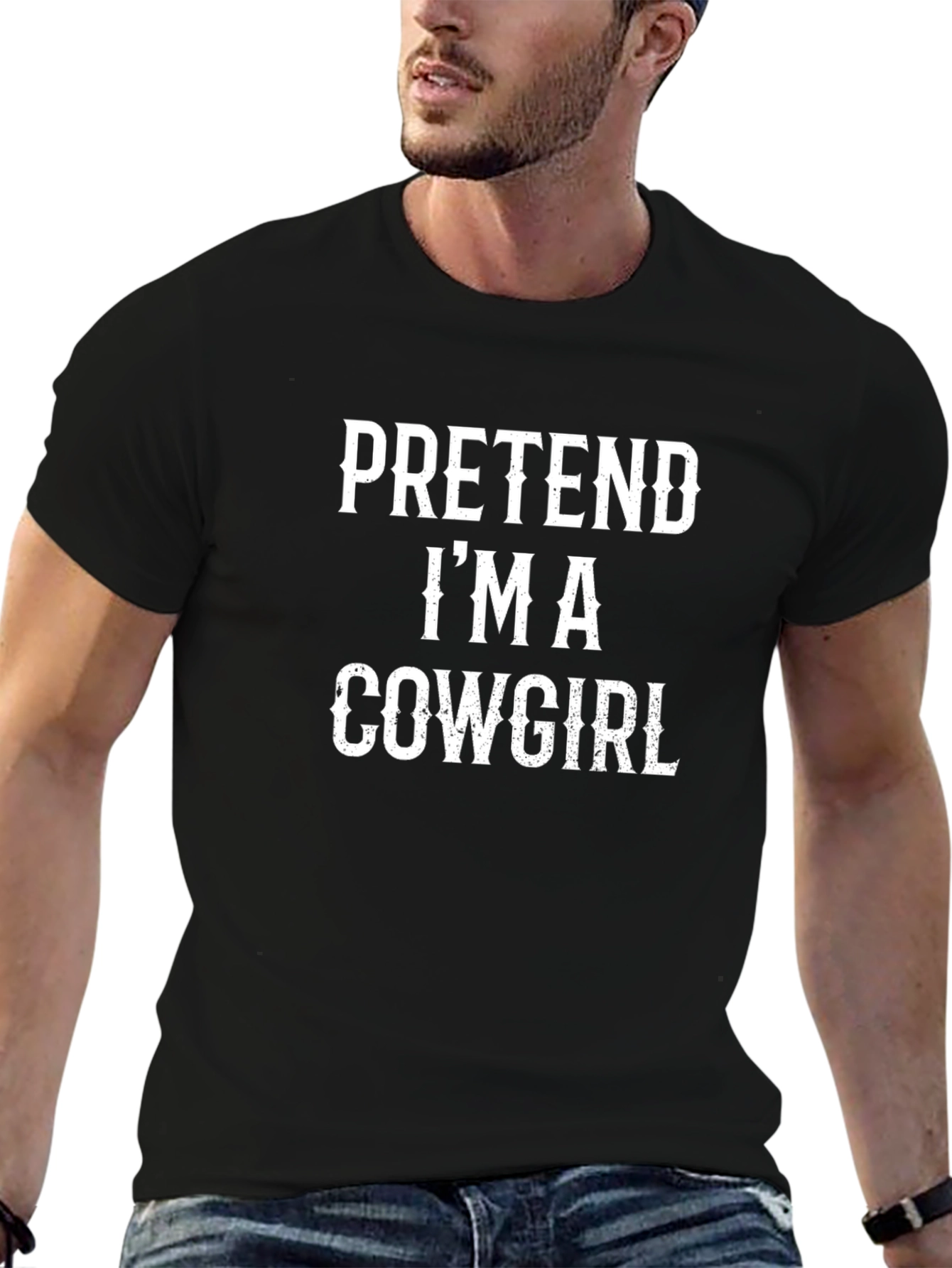 Pretend Im A Cowgirl T-Shirt - Funny Costume Tee
