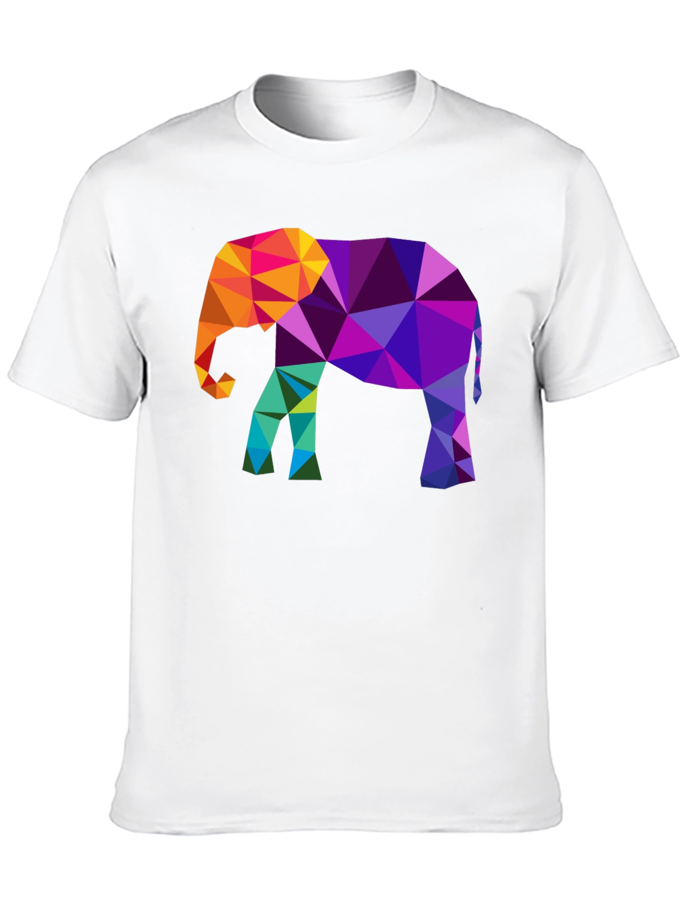 Geometric Elephant Graphic Tee - Modern Mens Black T-Shirt