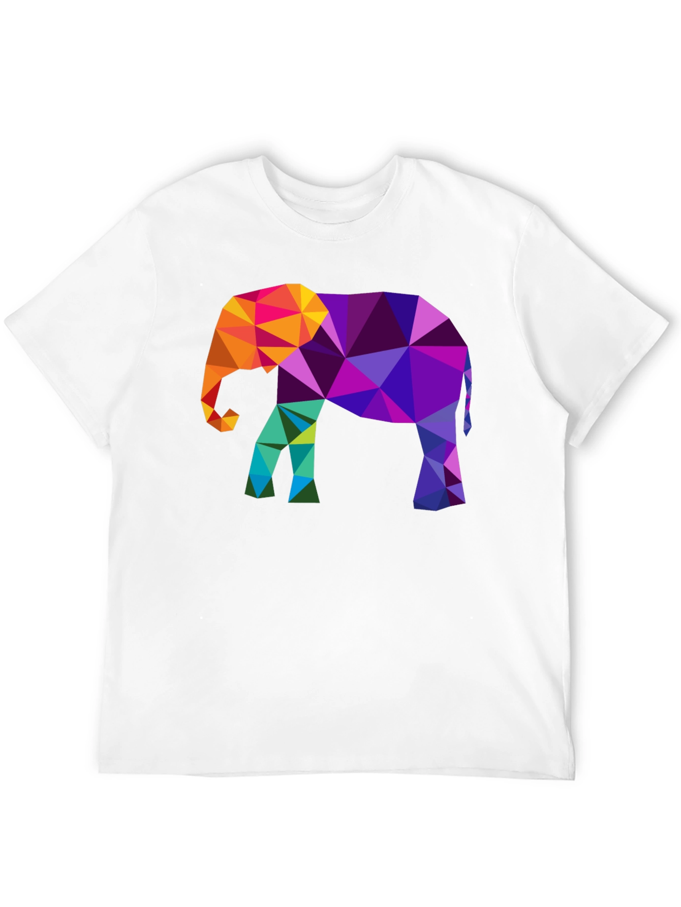 Geometric Elephant Graphic Tee - Modern Mens Black T-Shirt