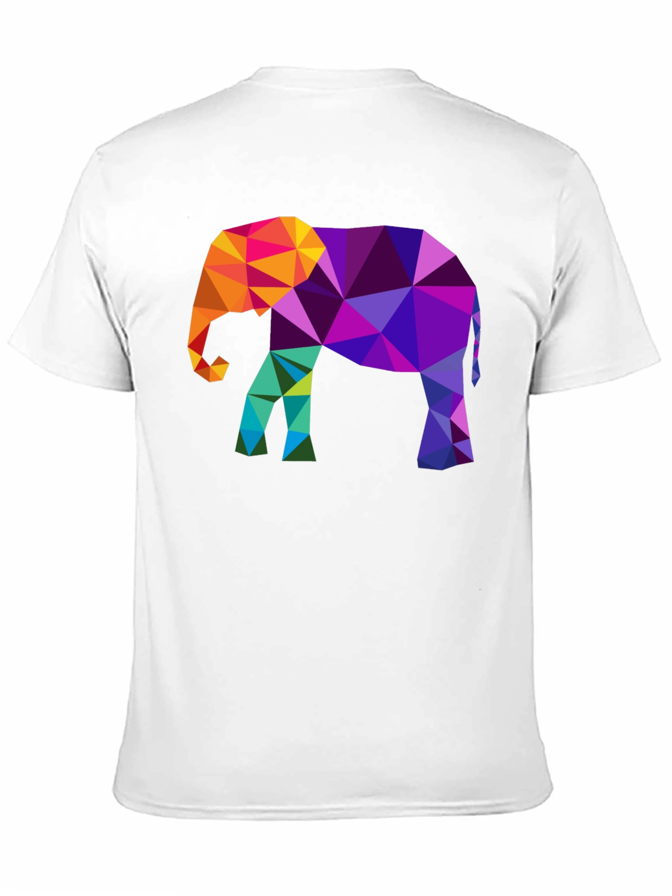 Geometric Elephant Graphic Tee - Modern Mens Black T-Shirt