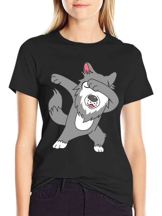 Dabbing Wolf Graphic Tee - Funny Animal T-Shirt
