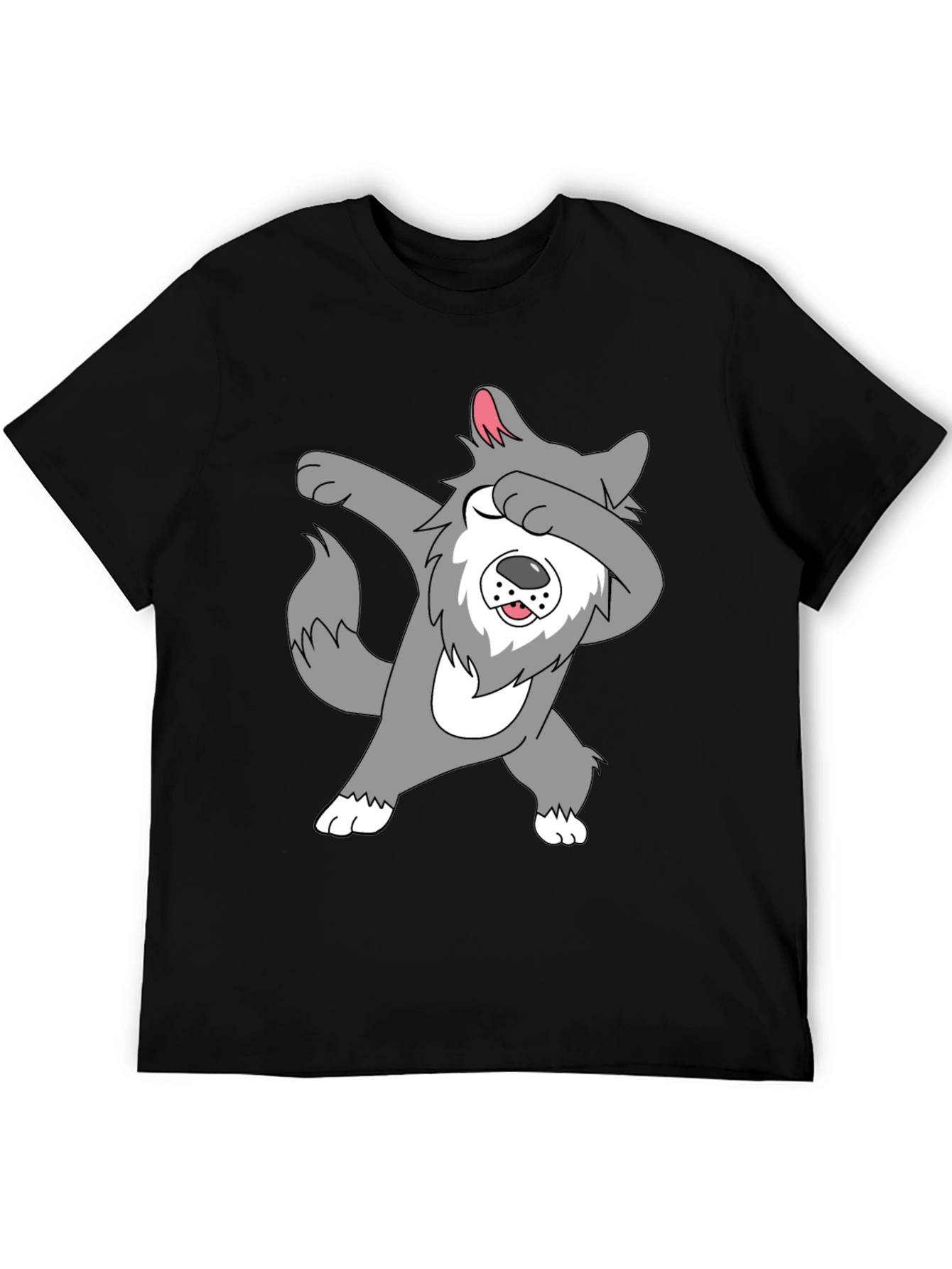 Dabbing Wolf Graphic Tee - Funny Animal T-Shirt