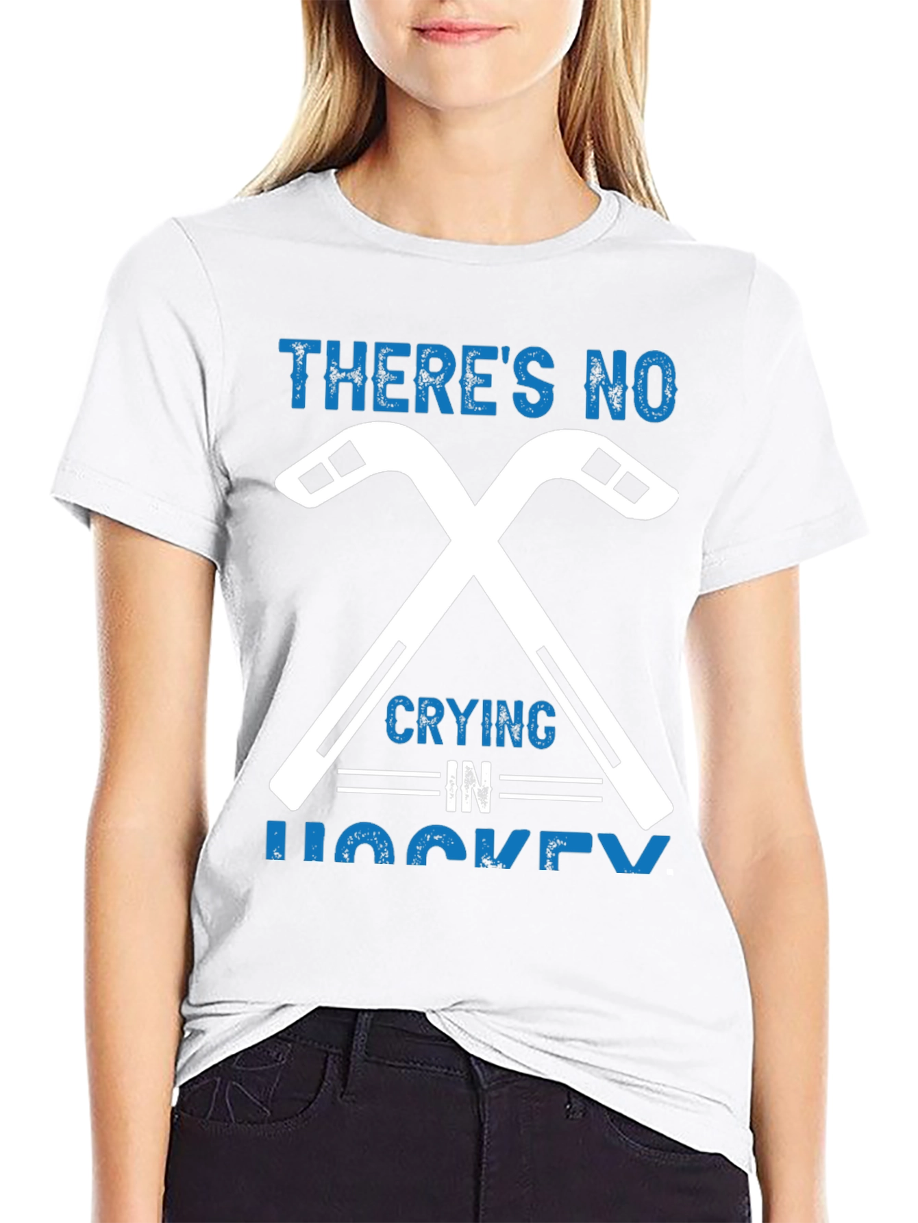 Theres No Crying in Hockey Graphic T-Shirt