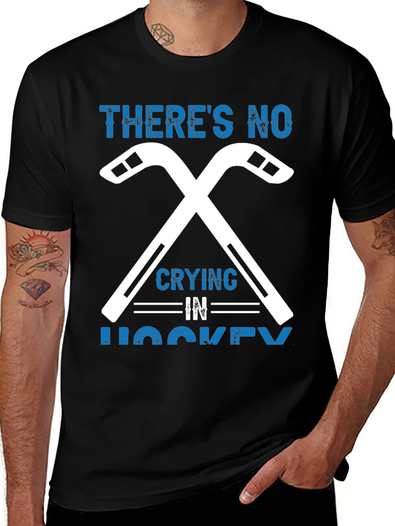 Theres No Crying in Hockey Graphic T-Shirt