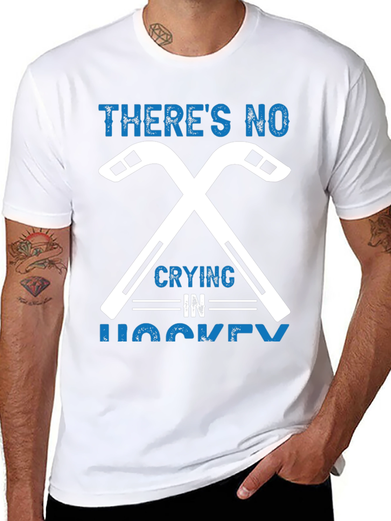 Theres No Crying in Hockey Graphic T-Shirt