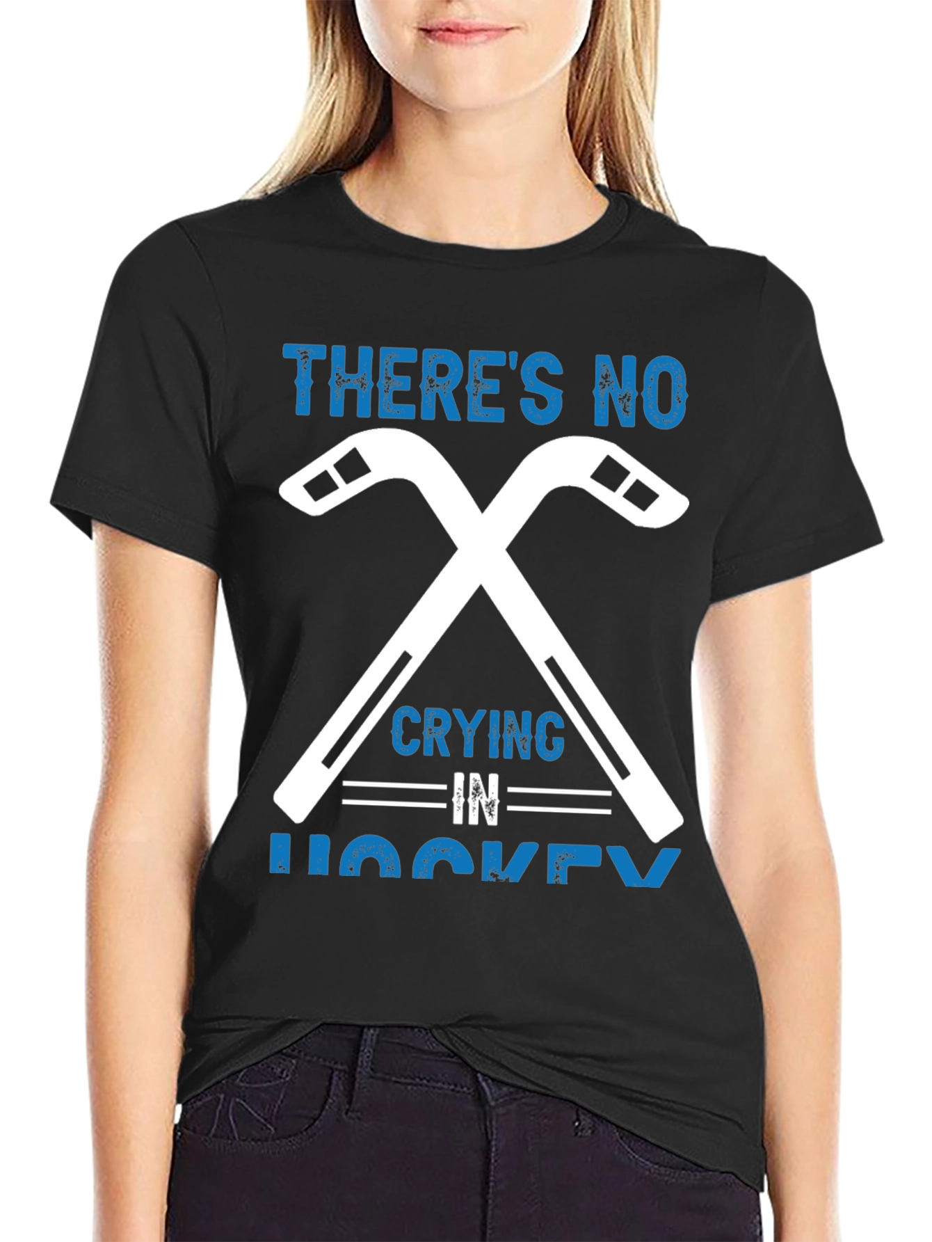 Theres No Crying in Hockey Graphic T-Shirt
