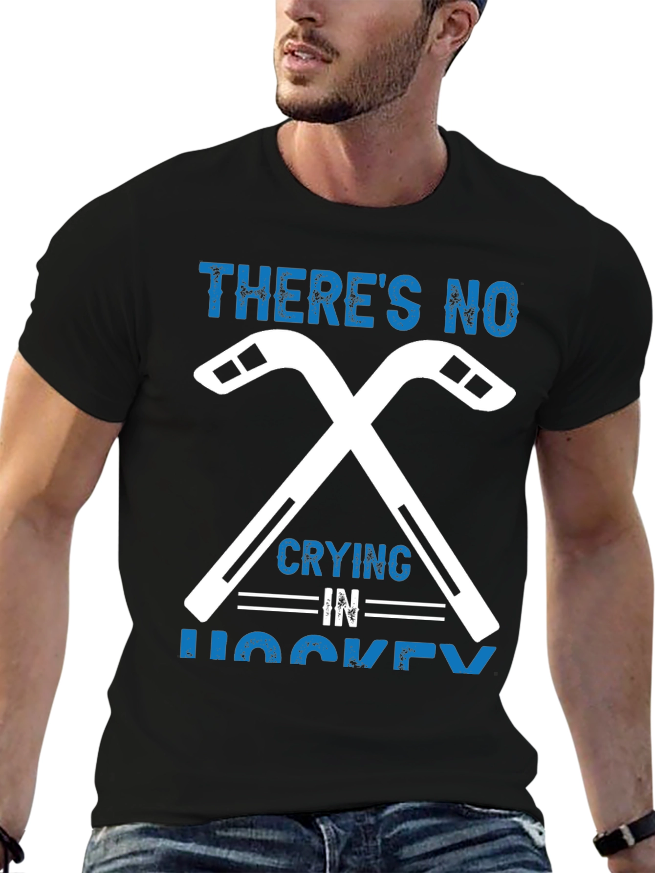 Theres No Crying in Hockey Graphic T-Shirt