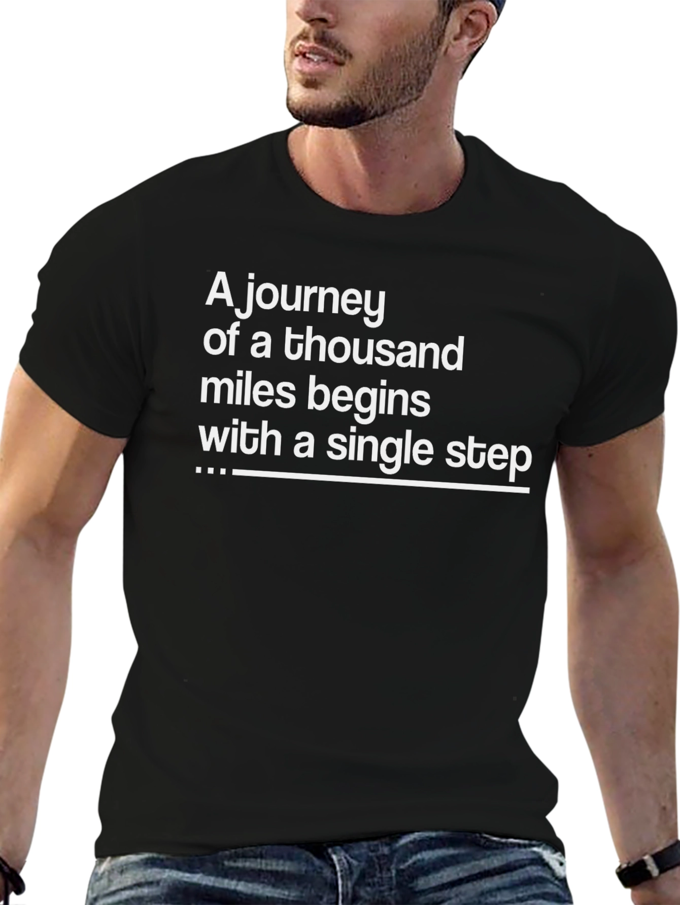Motivational Quote T-Shirt - Journey of a Thousand Miles