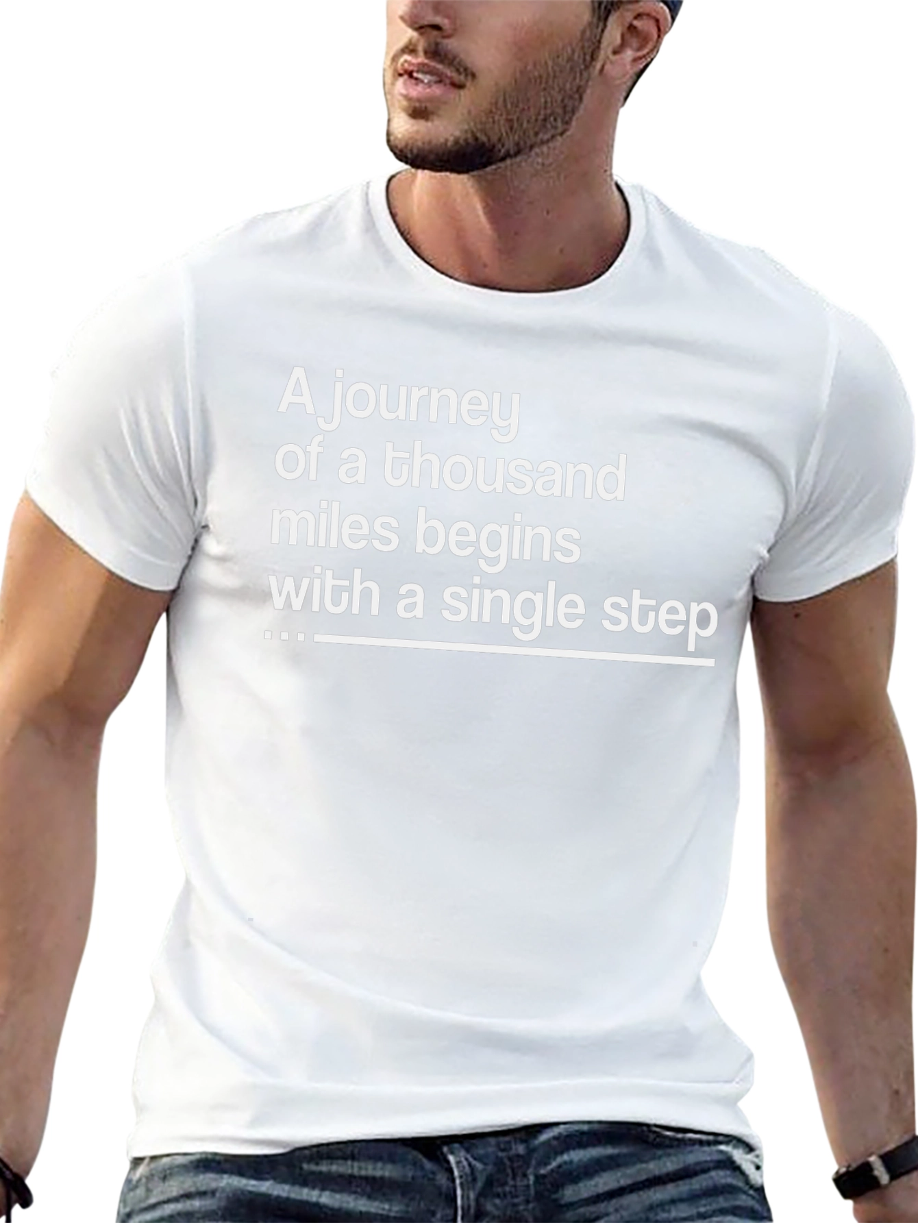 Motivational Quote T-Shirt - Journey of a Thousand Miles