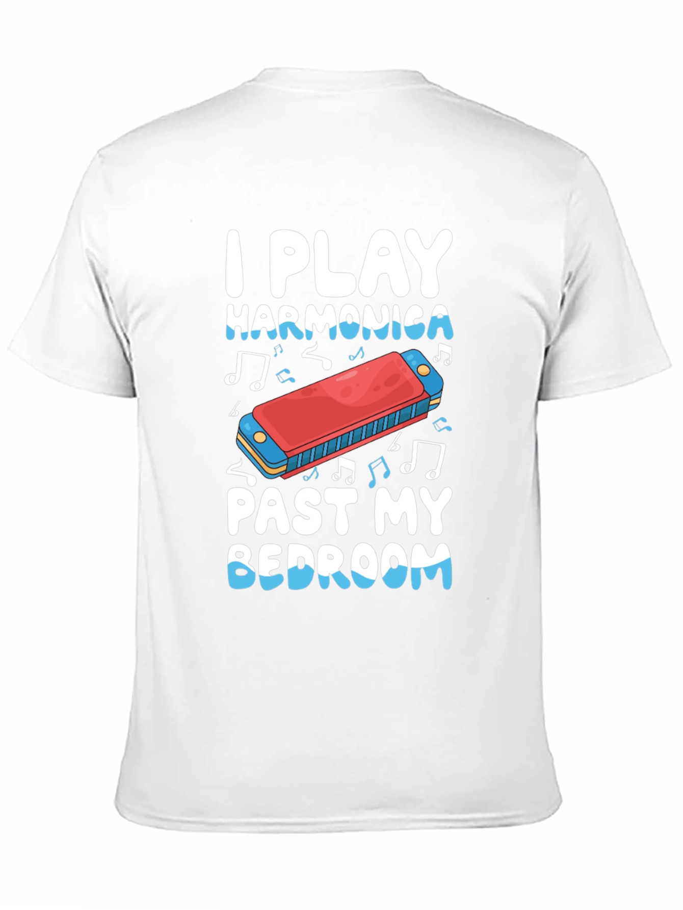 I Play Harmonica Past My Bedroom Black T-Shirt