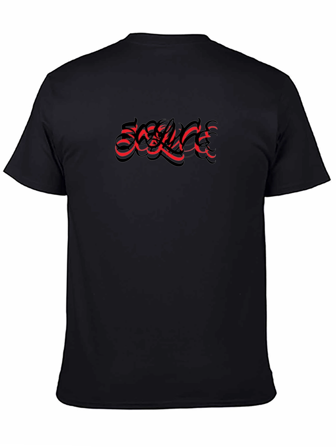 Statement Black Tee - Red Graphic Print