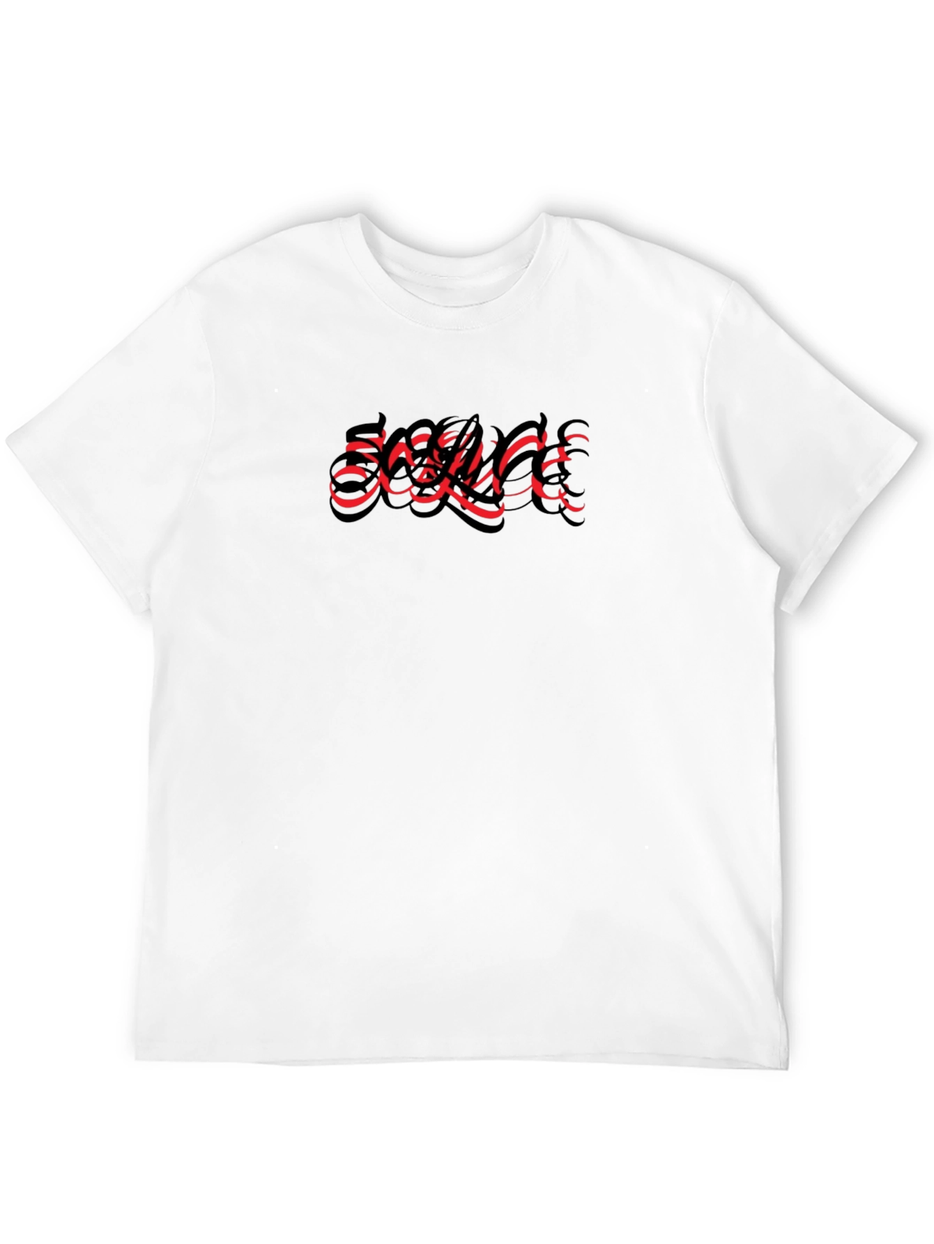 Statement Black Tee - Red Graphic Print