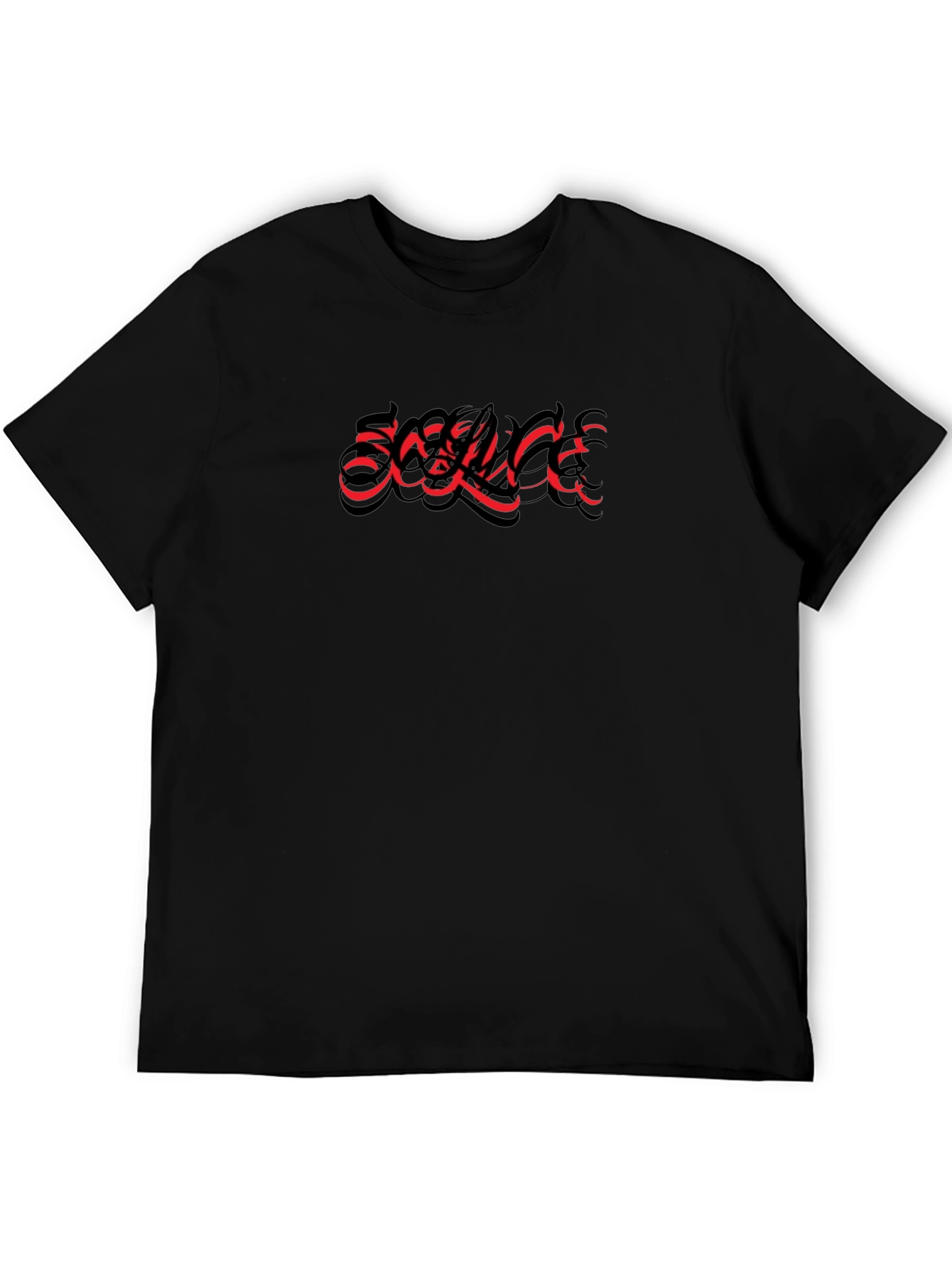 Statement Black Tee - Red Graphic Print
