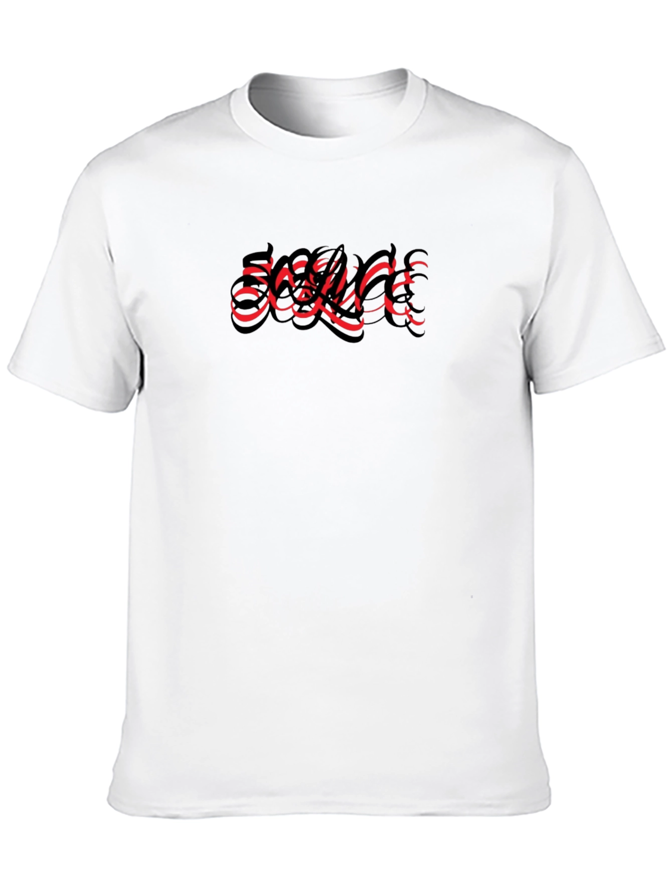 Statement Black Tee - Red Graphic Print