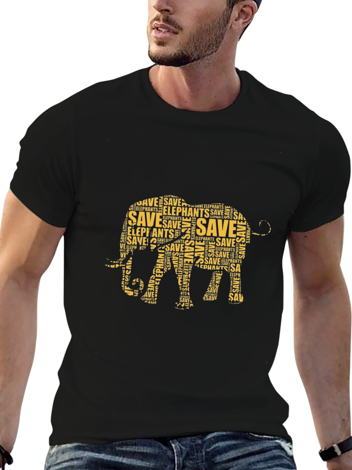 Save the Elephants Graphic Print T-Shirt