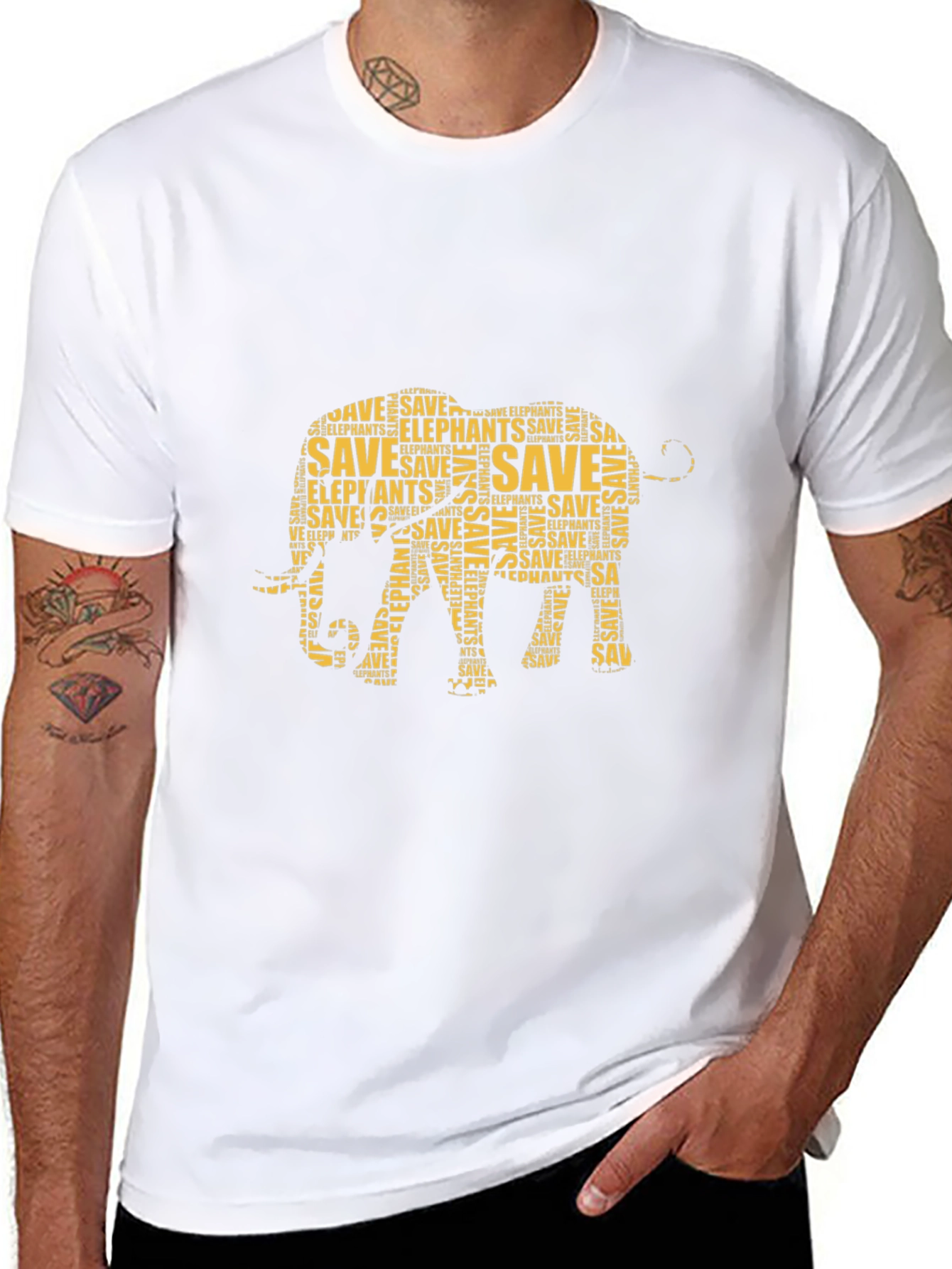 Save the Elephants Graphic Print T-Shirt