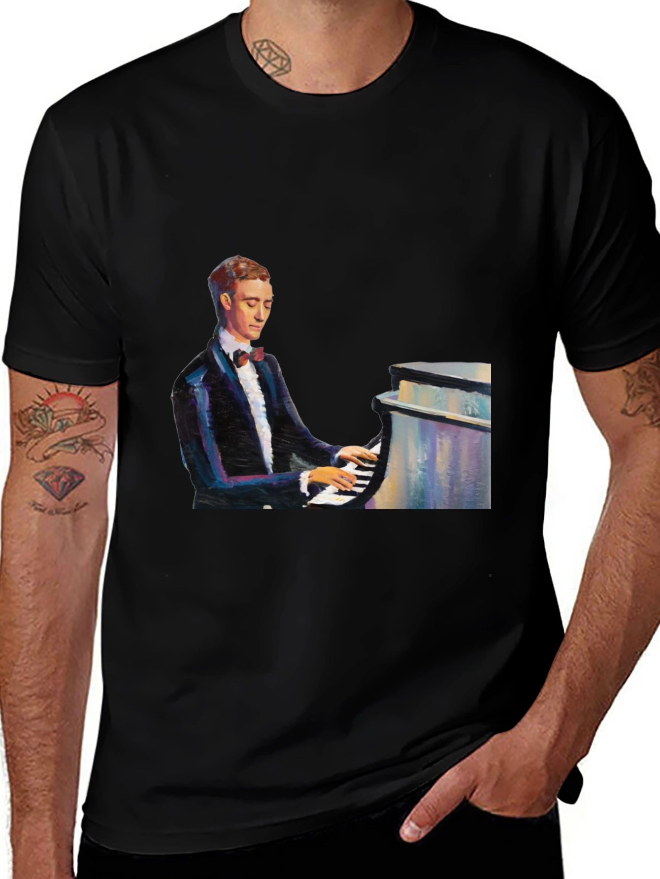 Piano Man Black T-Shirt