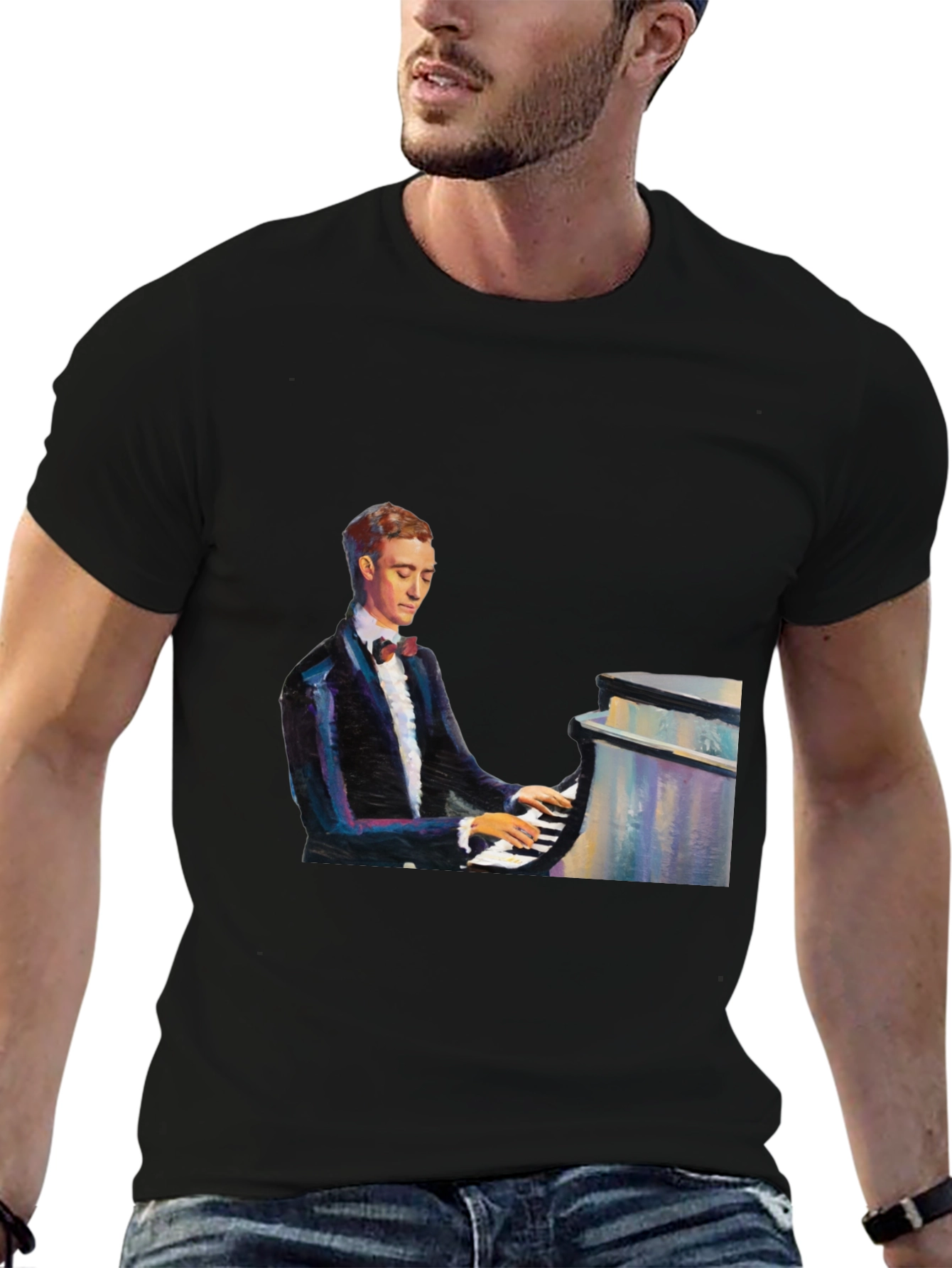 Piano Man Black T-Shirt