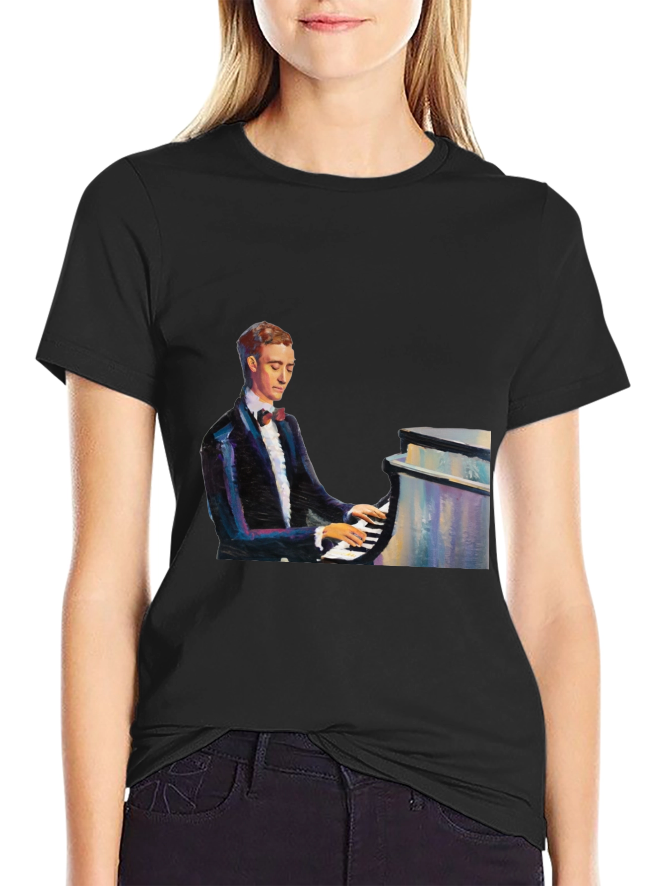 Piano Man Black T-Shirt