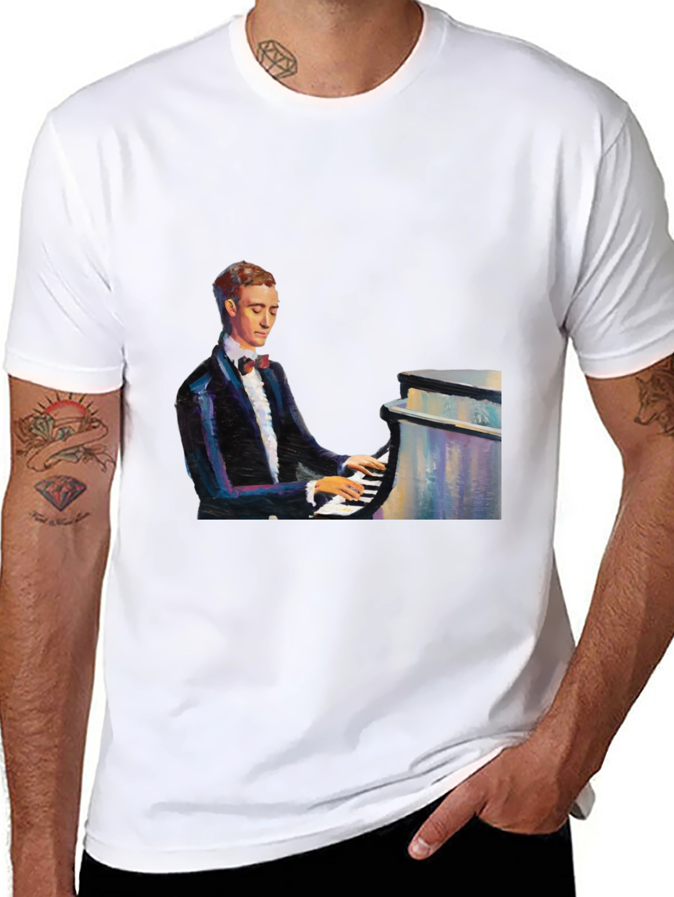 Piano Man Black T-Shirt