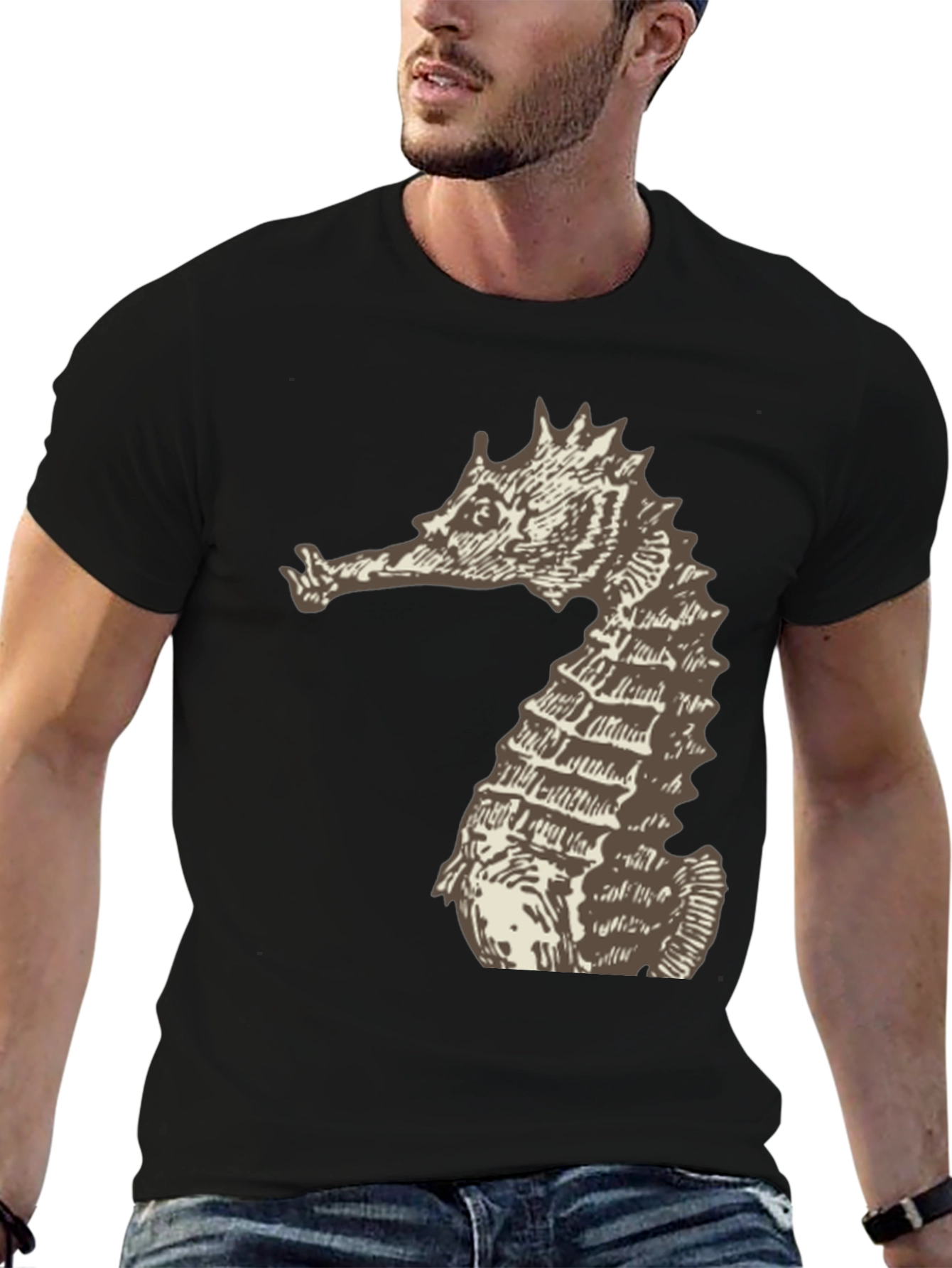 Seahorse Graphic Tee - Unisex Black T-Shirt
