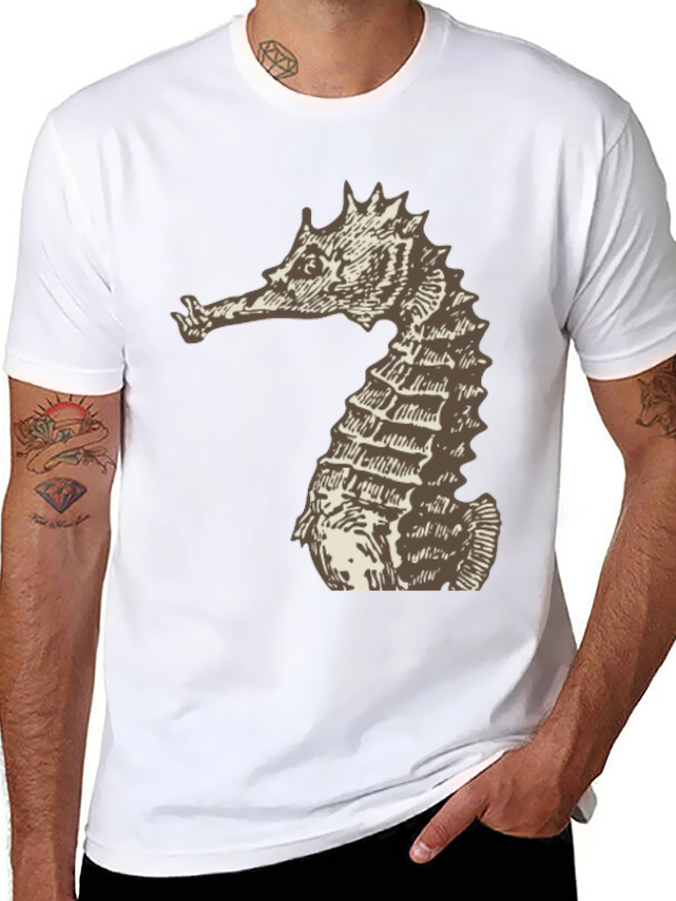 Seahorse Graphic Tee - Unisex Black T-Shirt