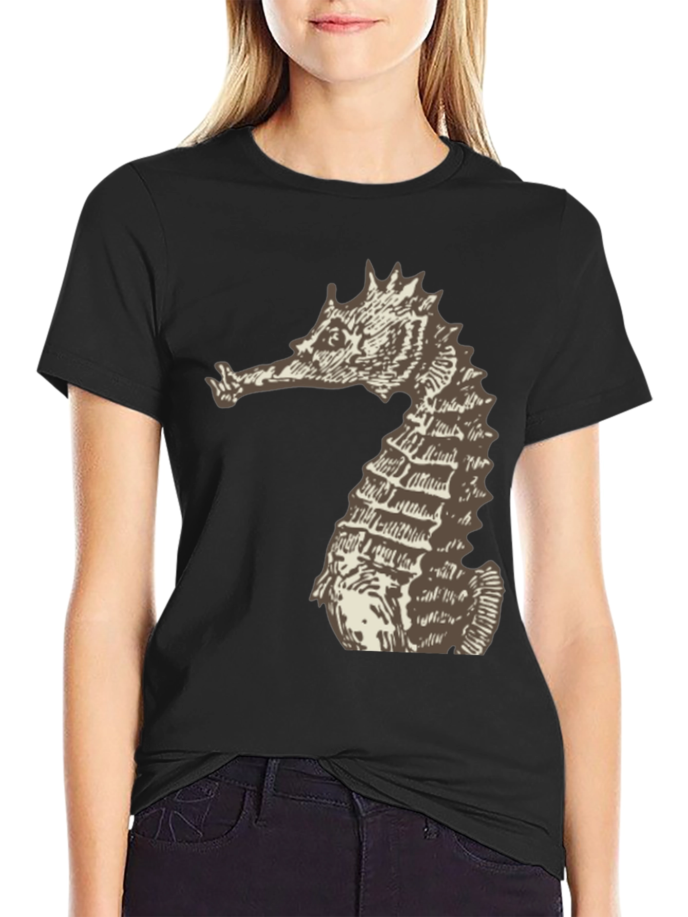 Seahorse Graphic Tee - Unisex Black T-Shirt