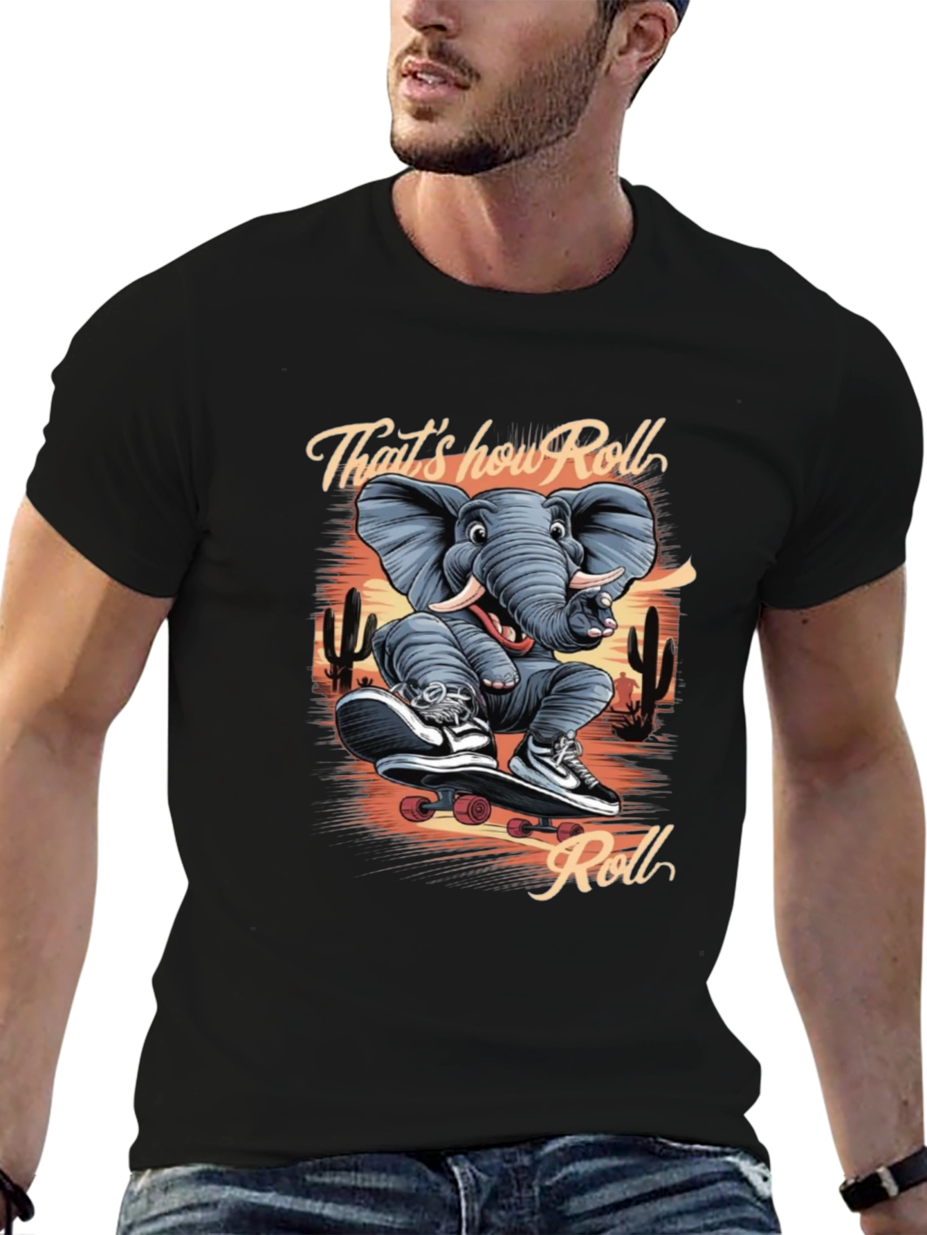 Cool Elephant Skateboard T-Shirt