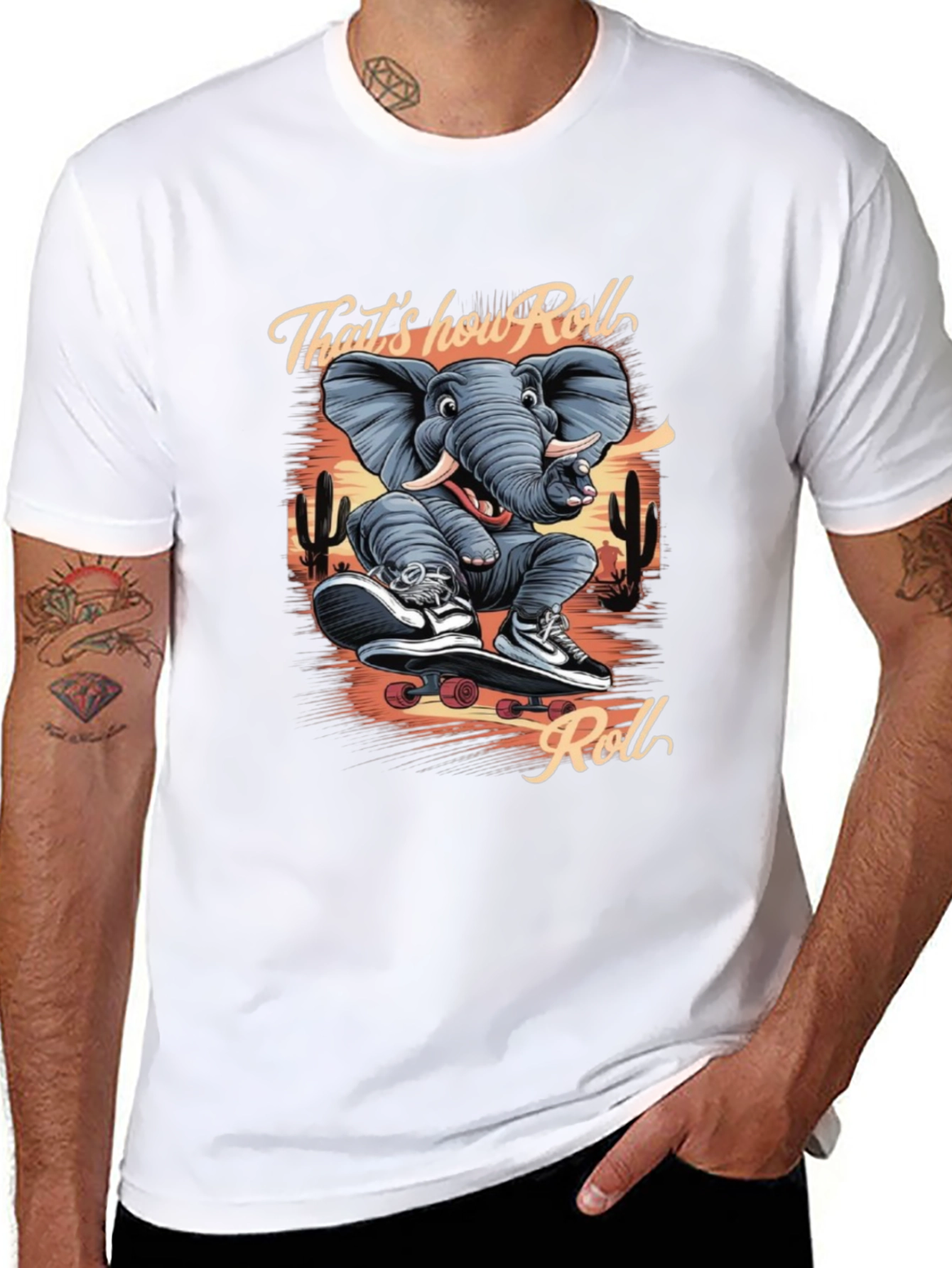 Cool Elephant Skateboard T-Shirt
