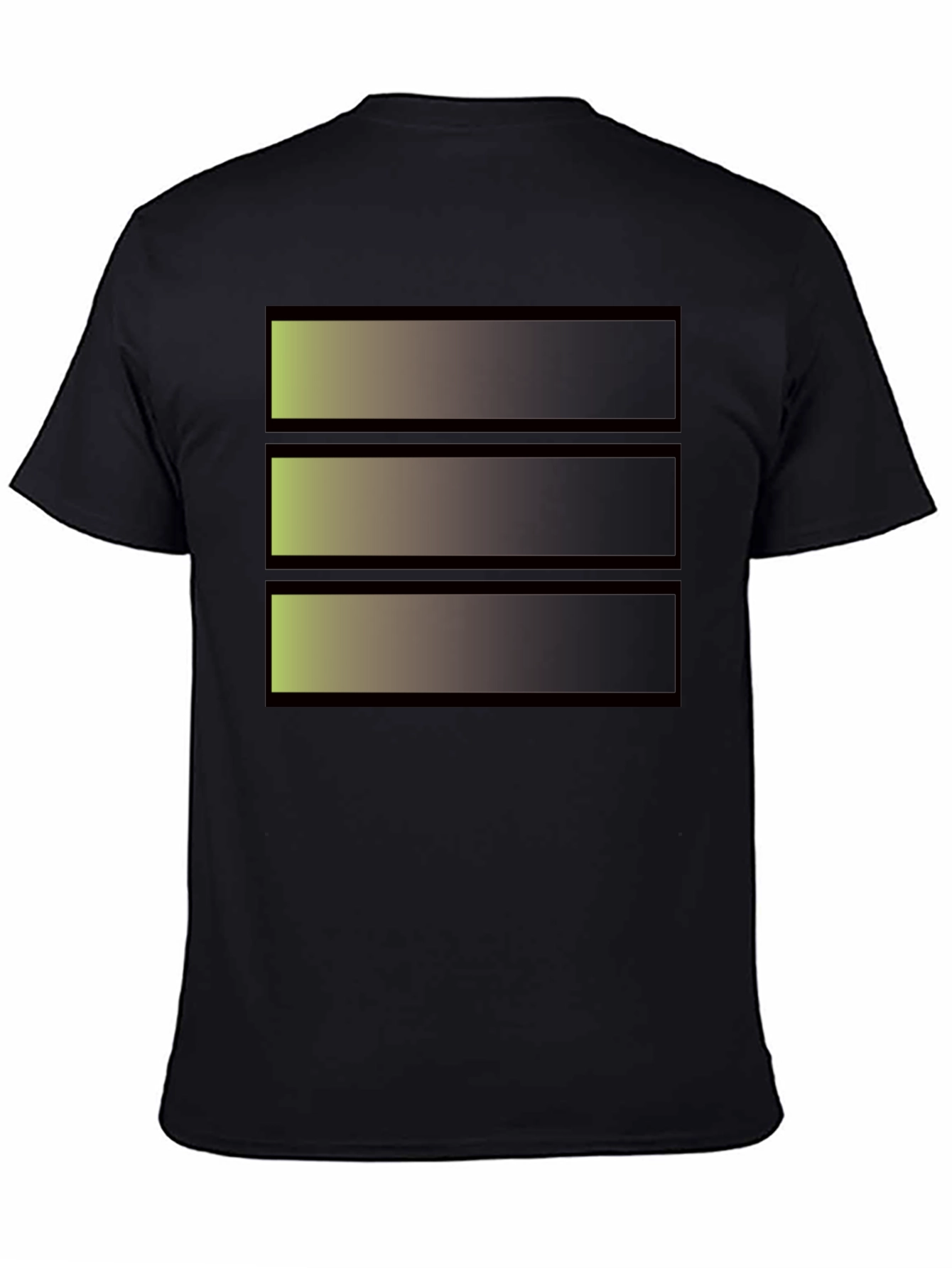 Abstract Gradient Stripe Graphic Tee - Modern Black T-Shirt