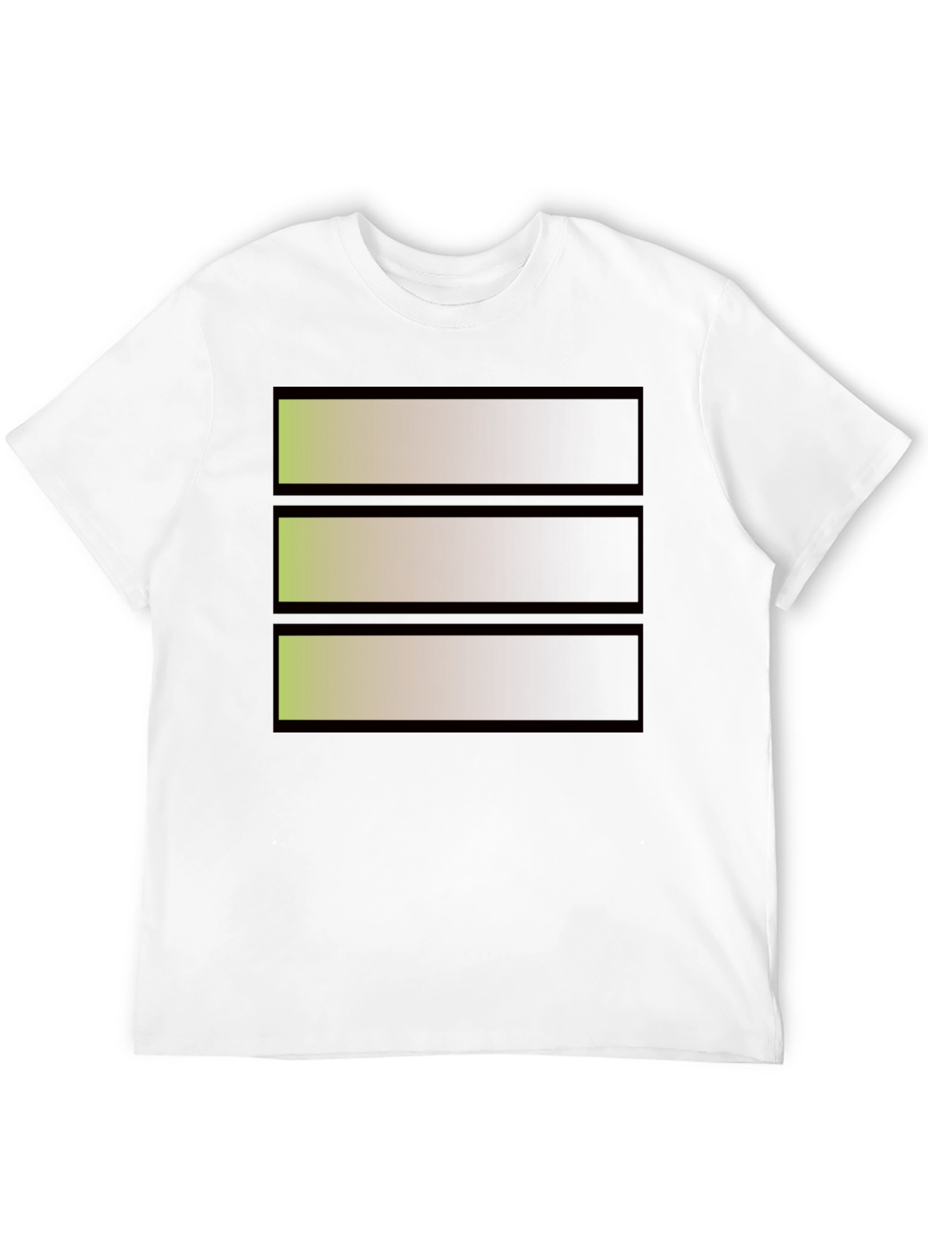 Abstract Gradient Stripe Graphic Tee - Modern Black T-Shirt