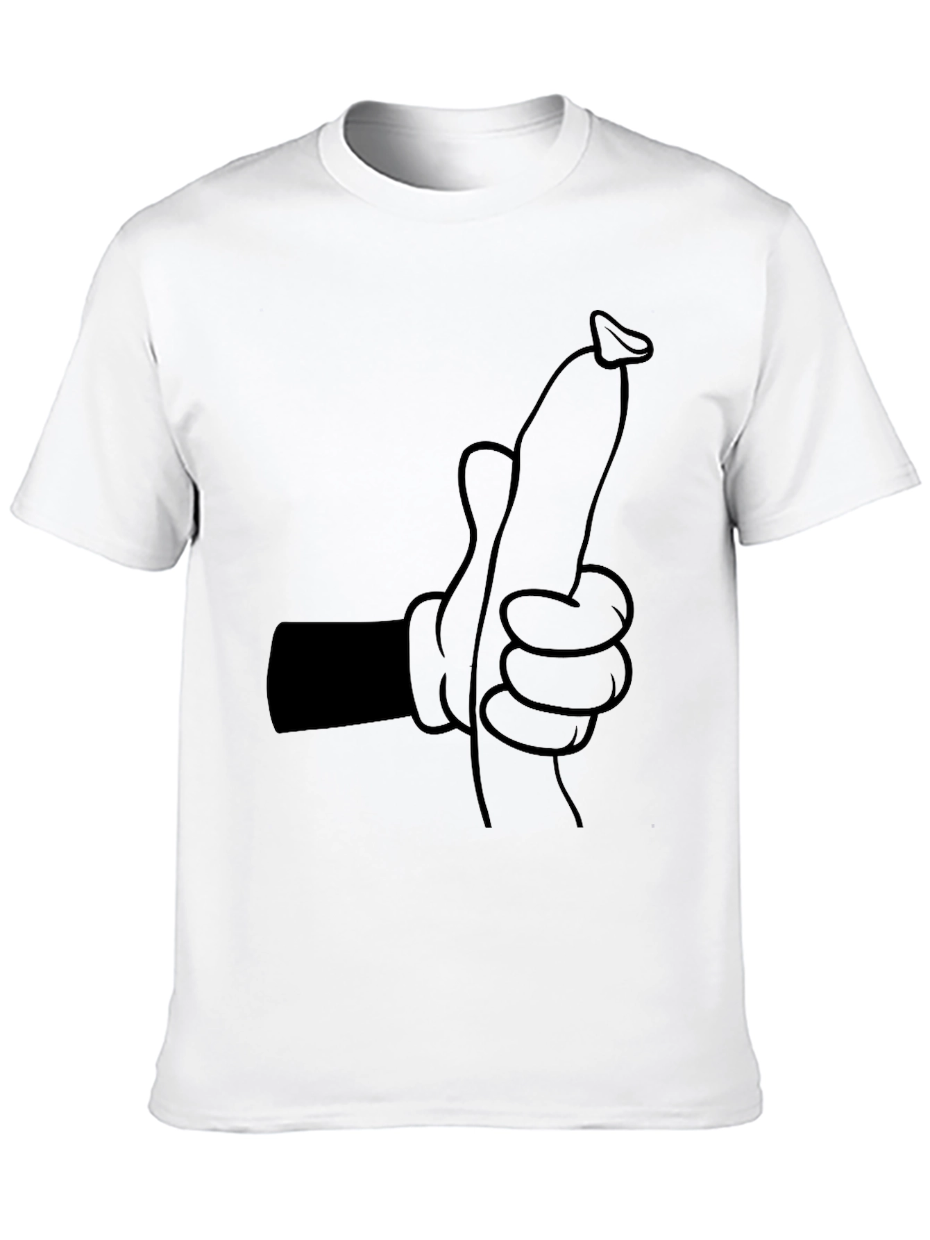 Novelty Cartoon Sausage Hand T-Shirt