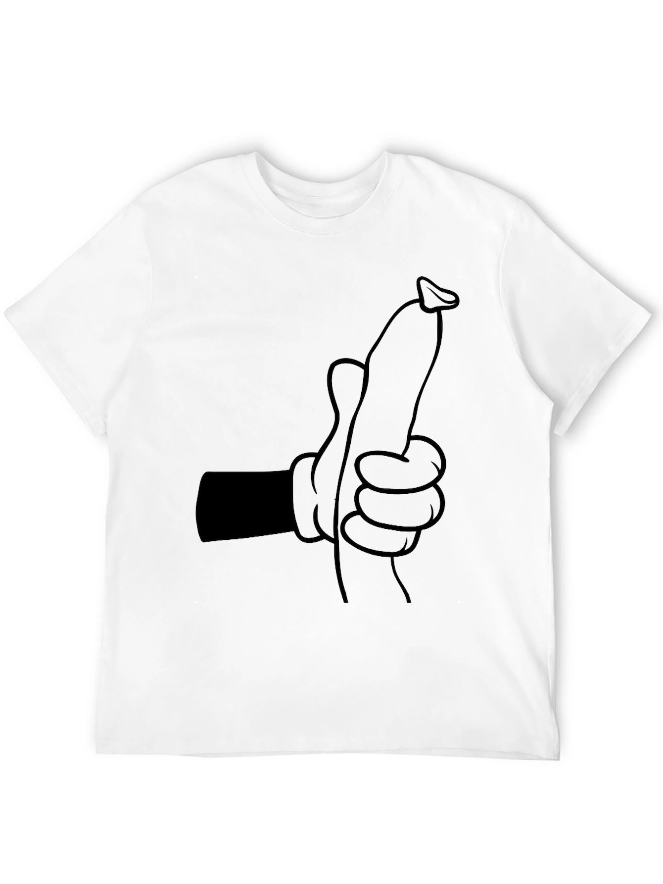 Novelty Cartoon Sausage Hand T-Shirt