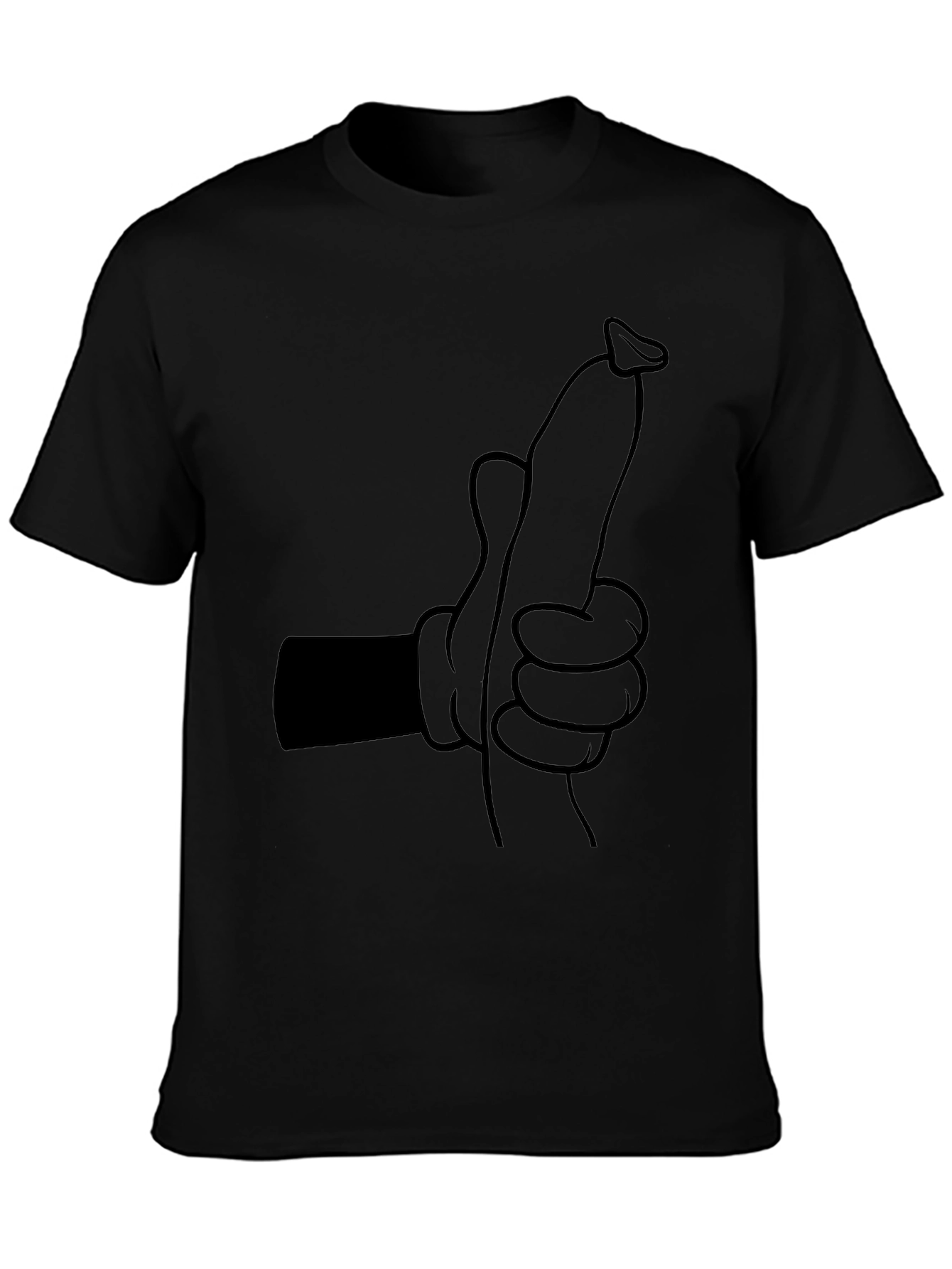 Novelty Cartoon Sausage Hand T-Shirt