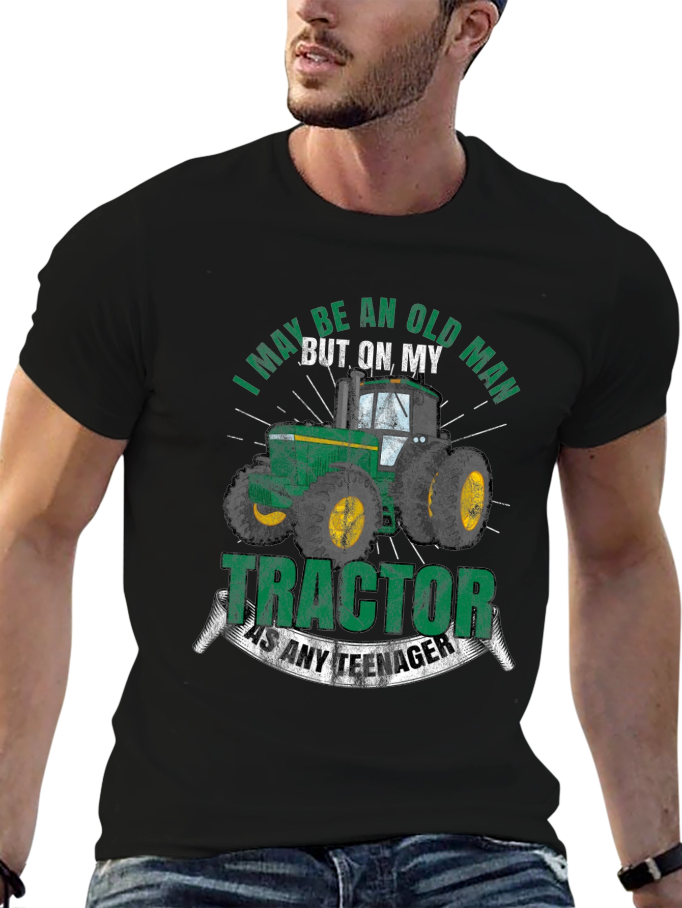 Old Man Tractor T-Shirt - Funny Farming Tee