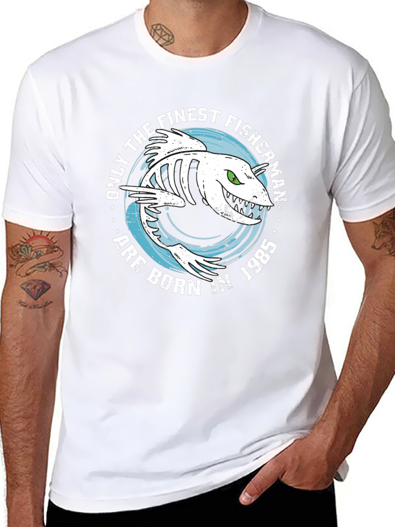 Finest Fisherman Born in 1985 Graphic Tee