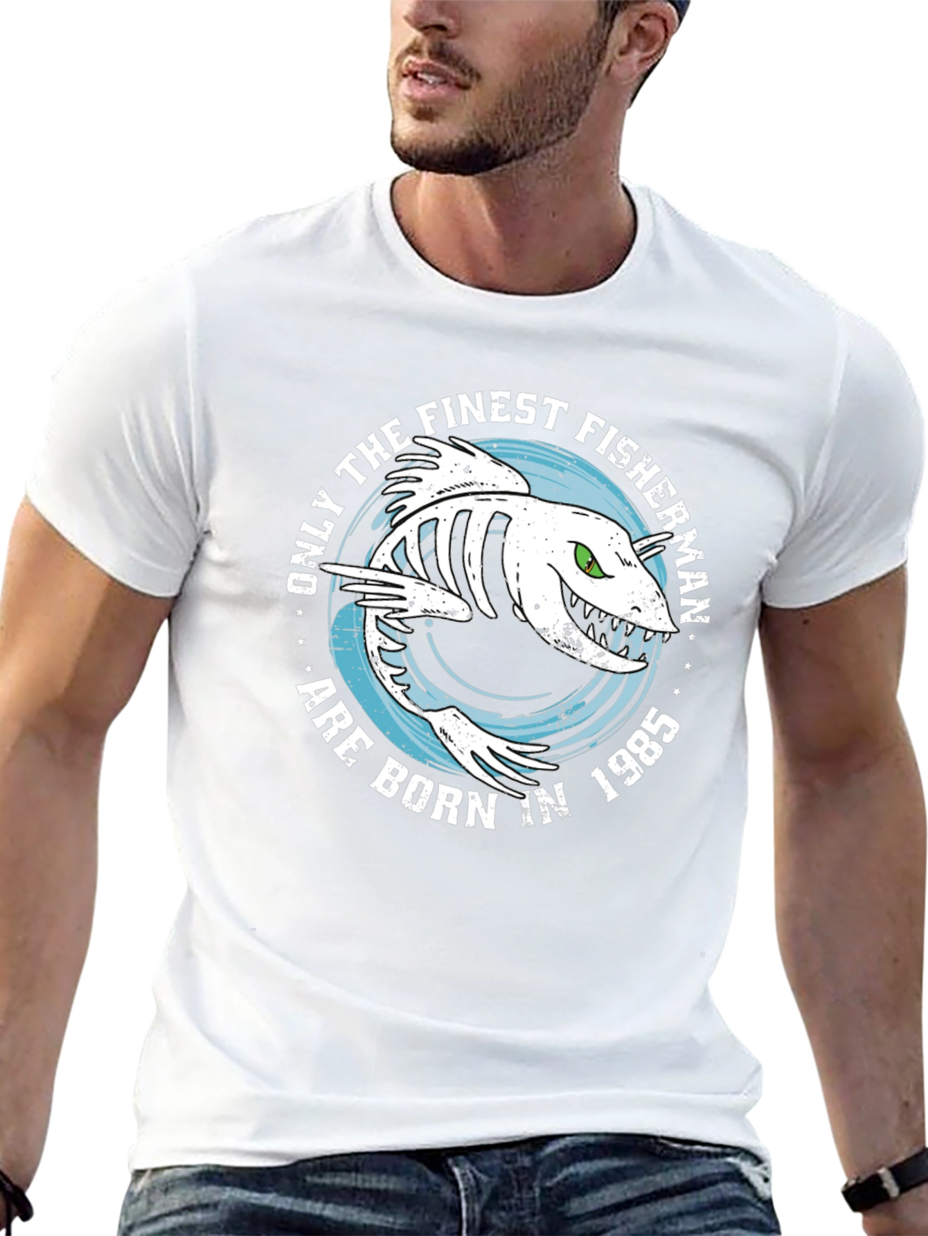 Finest Fisherman Born in 1985 Graphic Tee