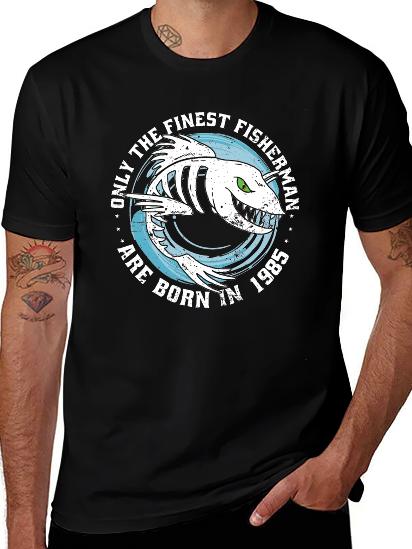 Finest Fisherman Born in 1985 Graphic Tee