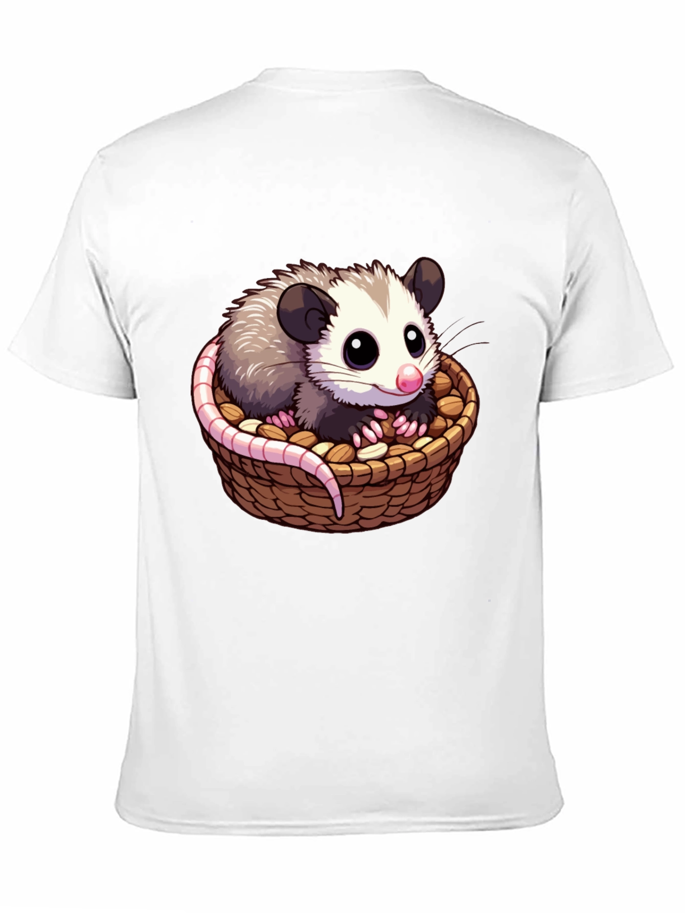 Cute Cartoon Opossum in Basket T-Shirt