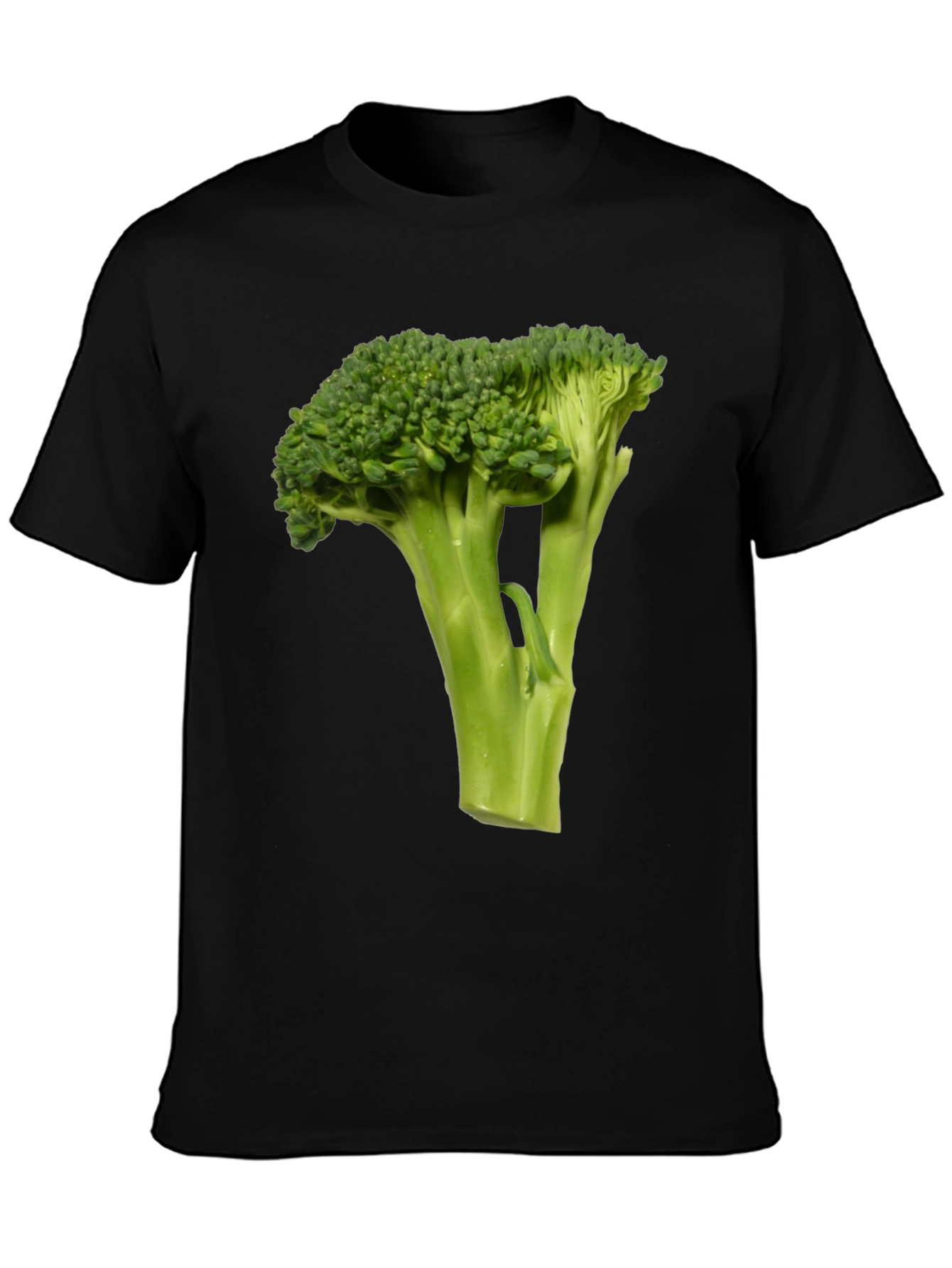 Broccoli Graphic Tee - Black Cotton T-Shirt