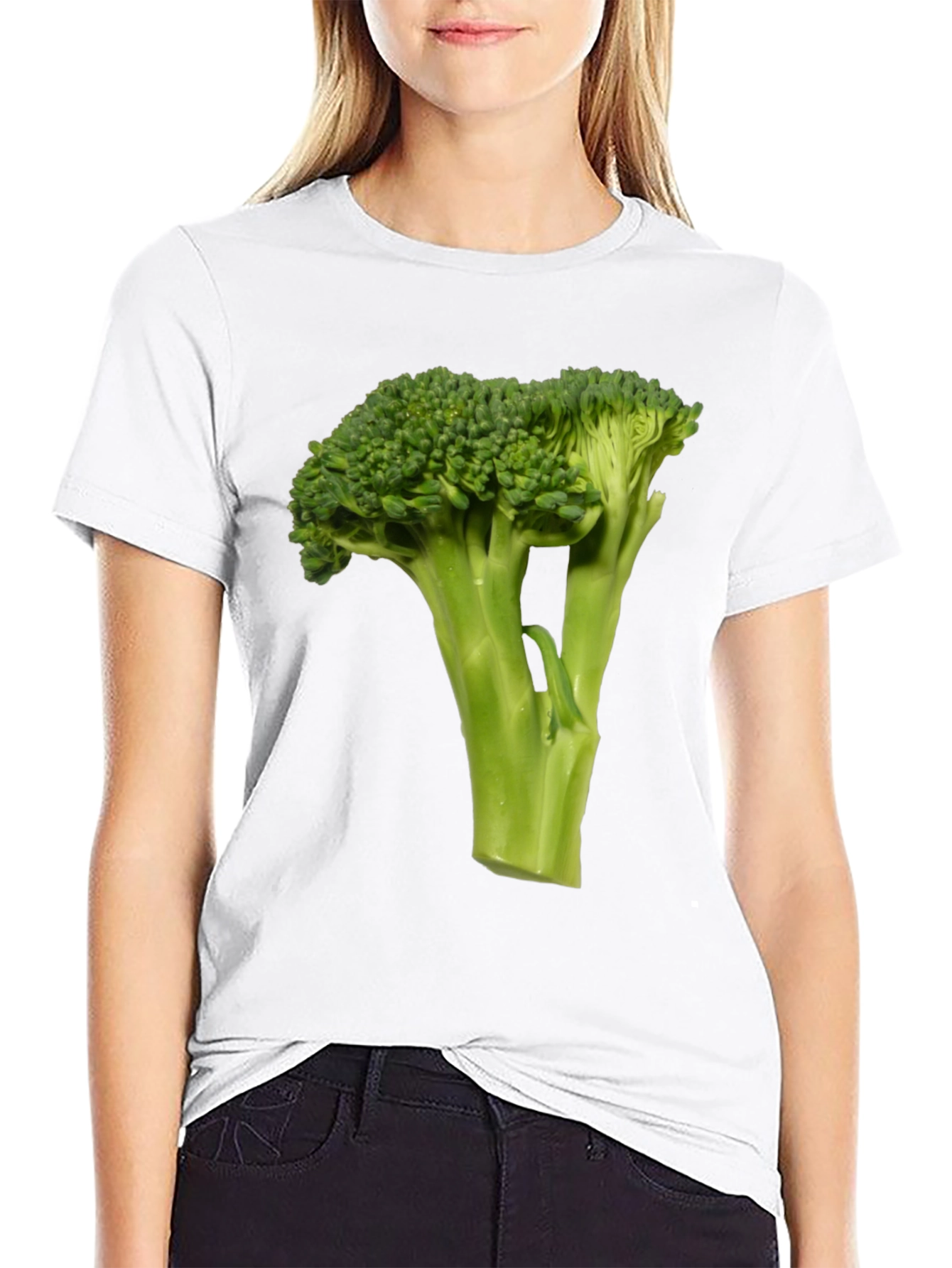Broccoli Graphic Tee - Black Cotton T-Shirt