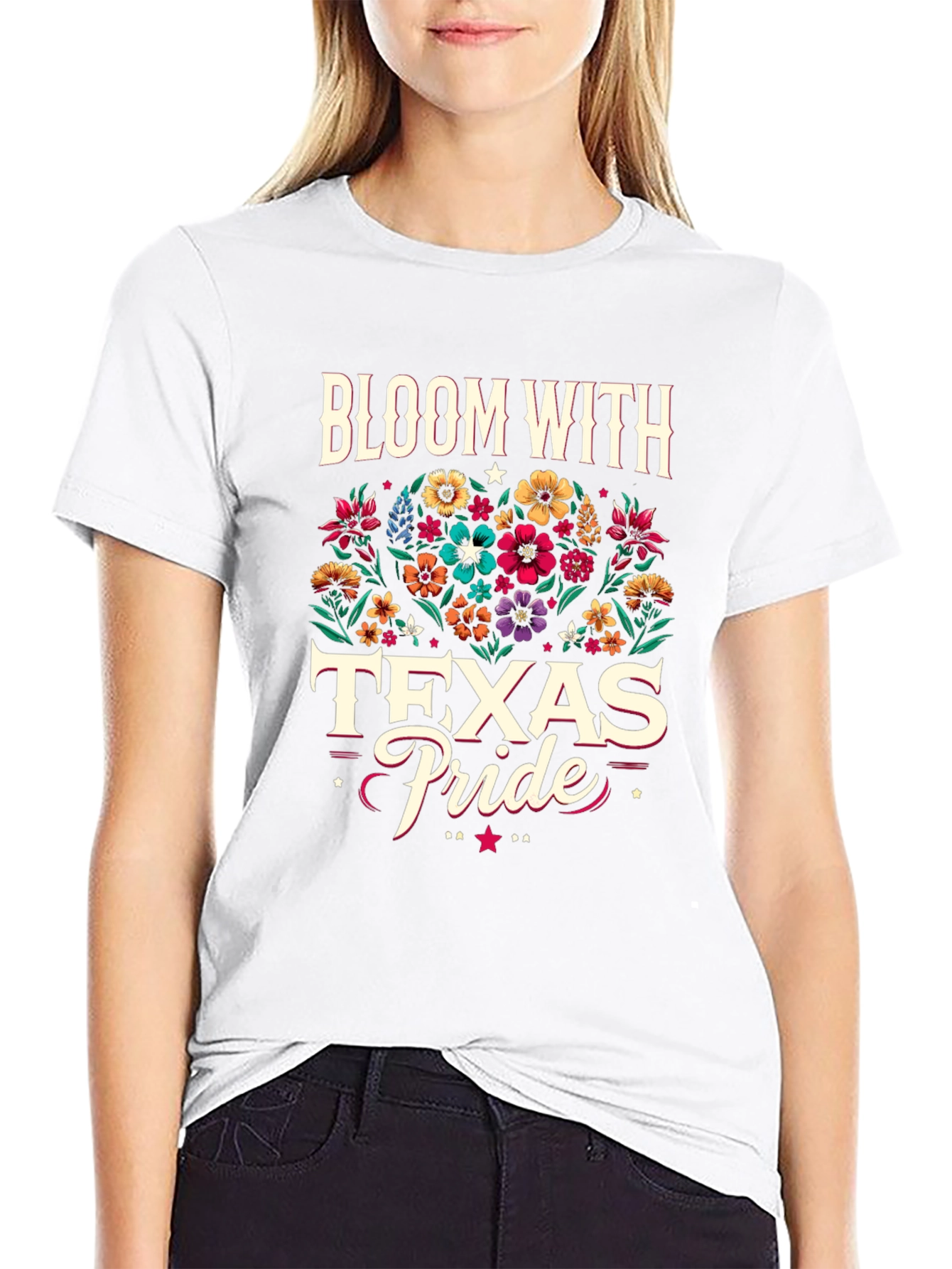 Bloom With Texas Pride Graphic T-Shirt