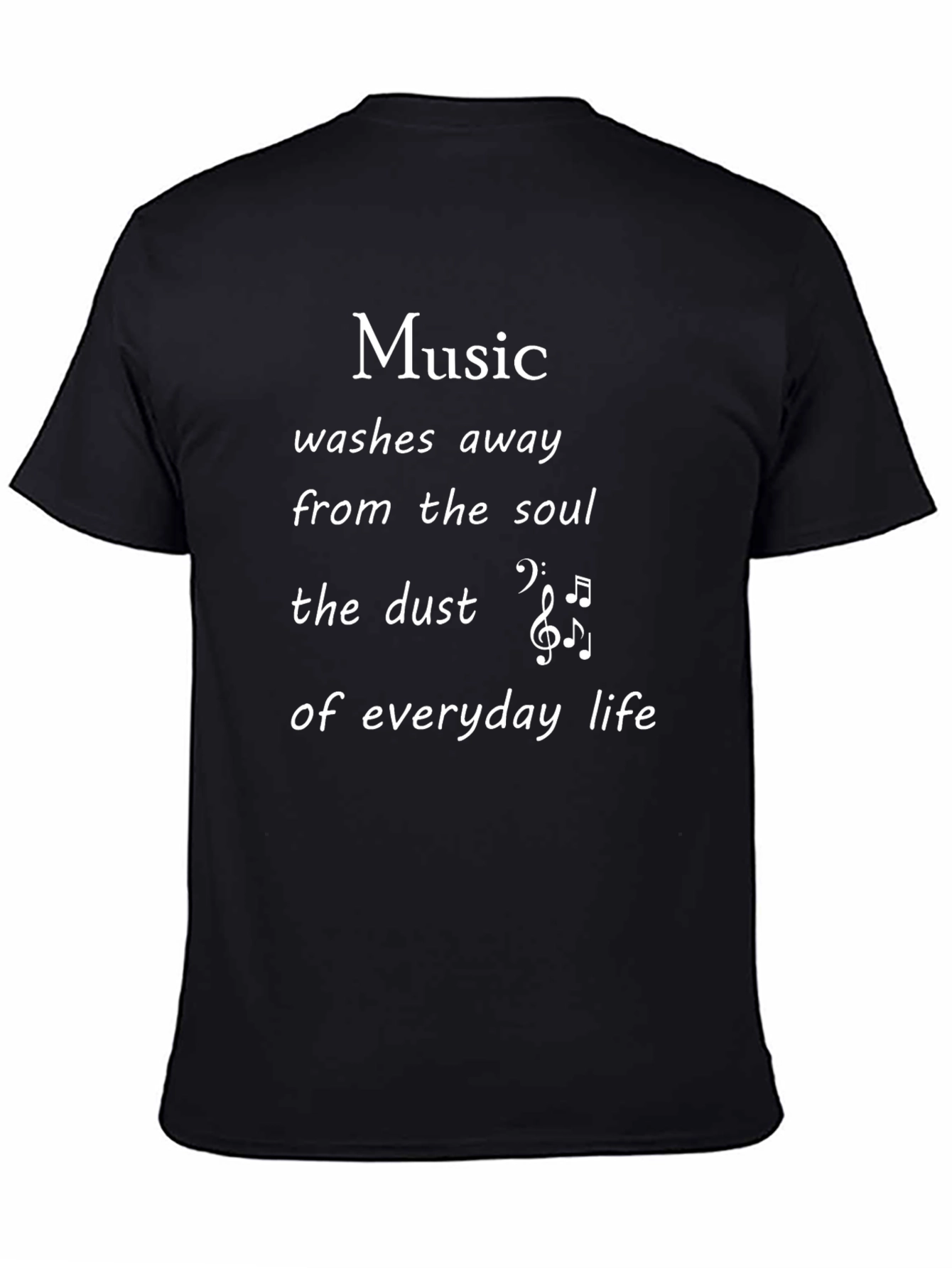 Music Washes Away T-Shirt - Black Crew Neck